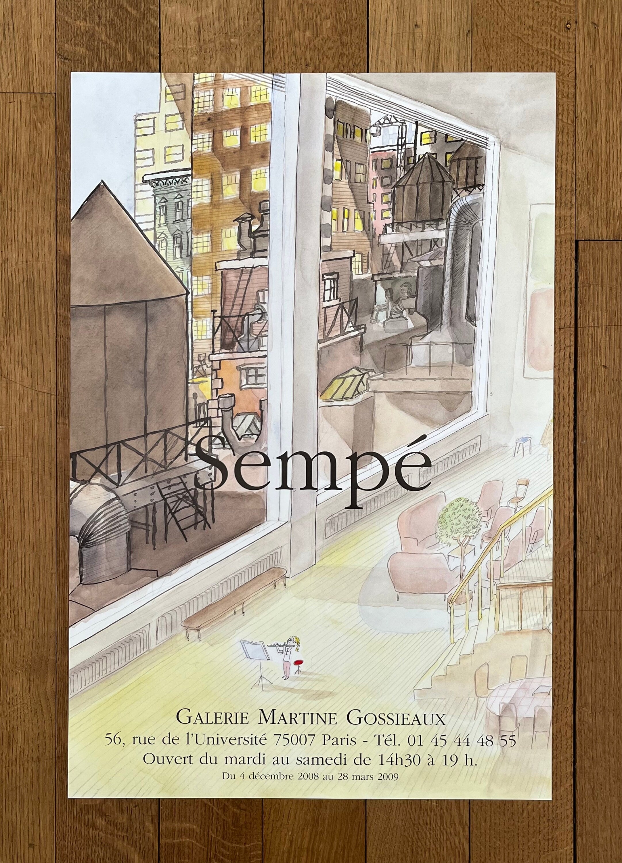 Sempé original exhibition poster - 15.7"×23.6" (40×60cm)