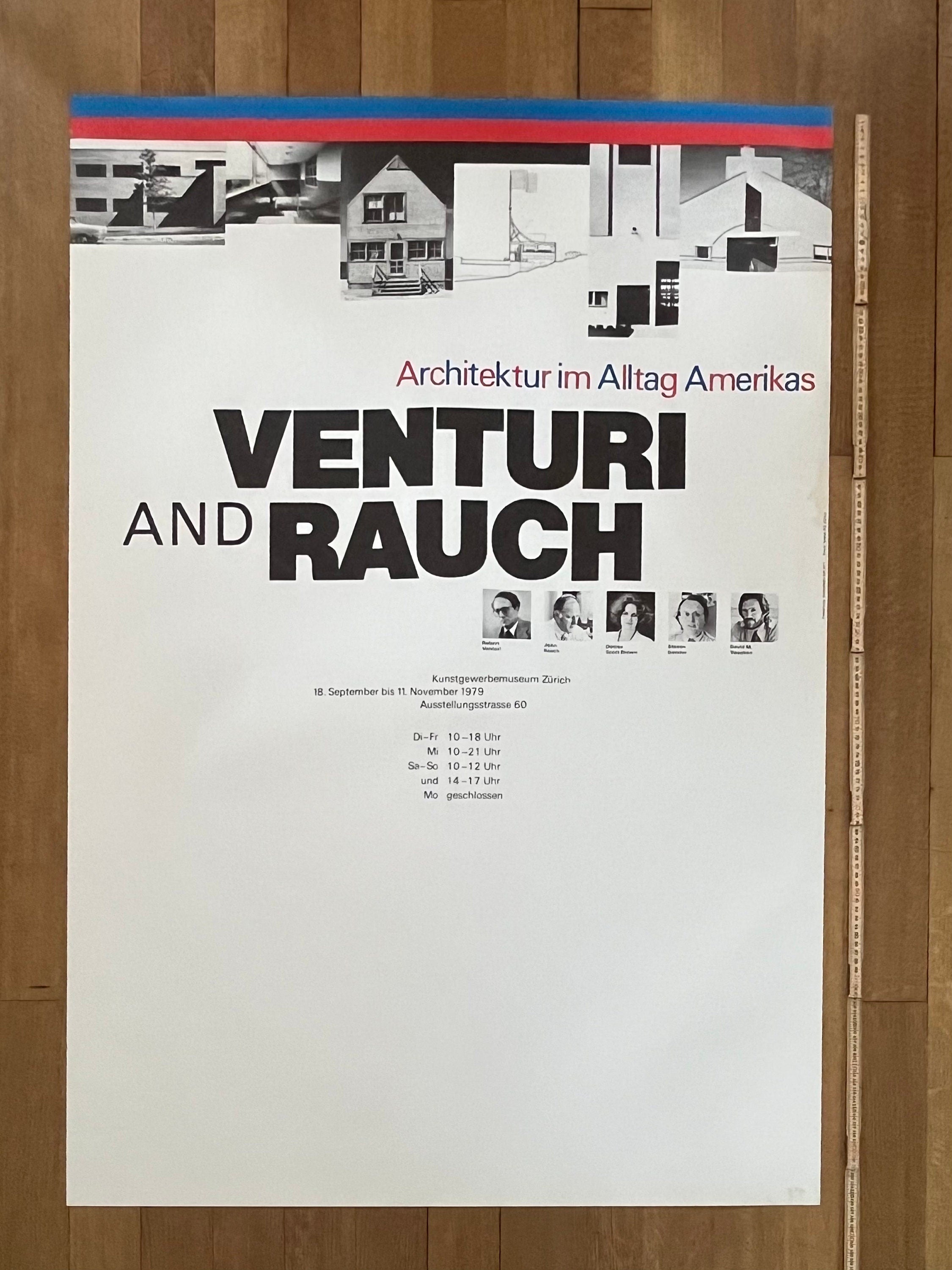 Original-Kunstausstellungsplakat von Venturi und Rauch – 90,5 × 128 cm