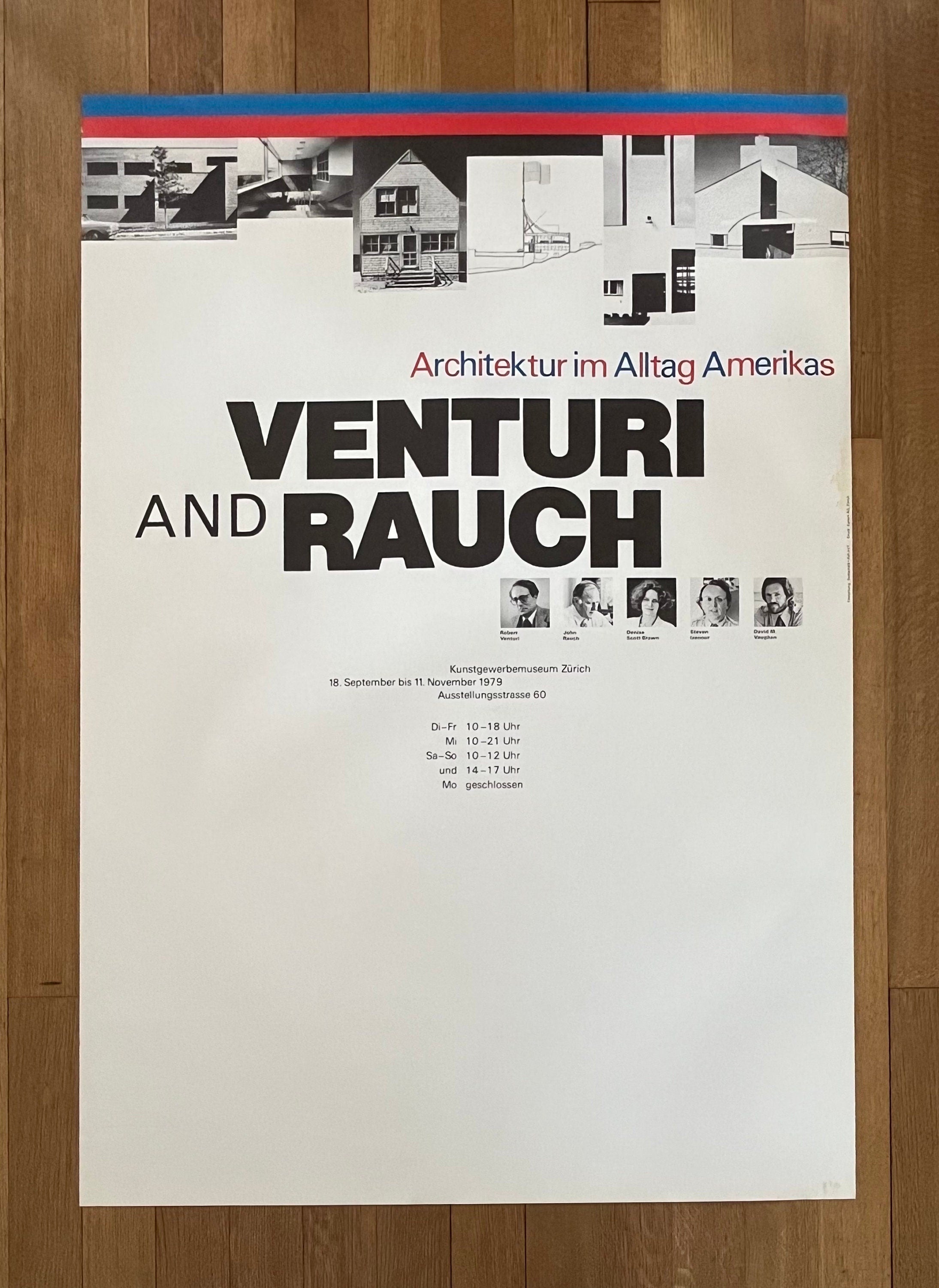 Original-Kunstausstellungsplakat von Venturi und Rauch – 90,5 × 128 cm