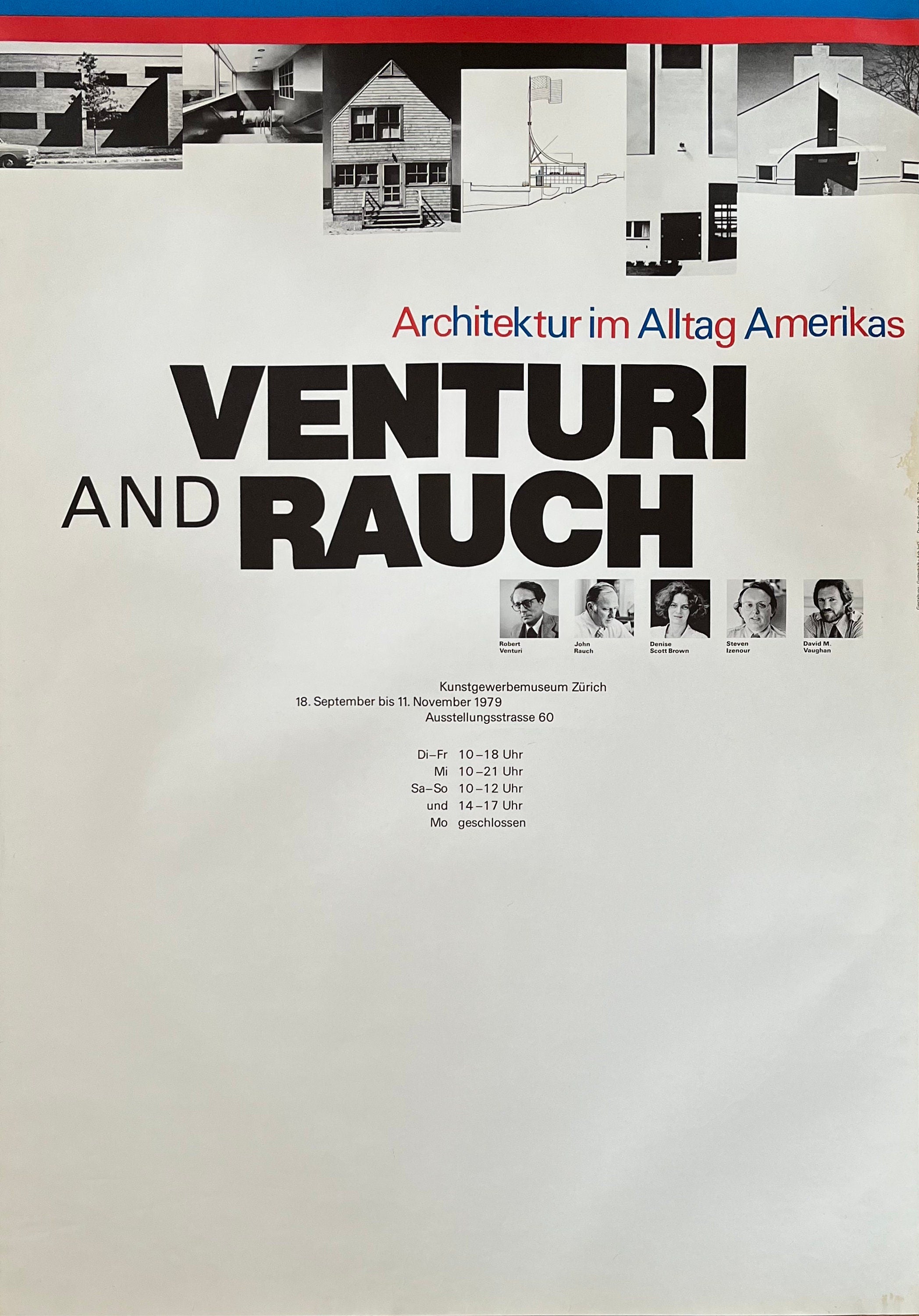 Original-Kunstausstellungsplakat von Venturi und Rauch – 90,5 × 128 cm