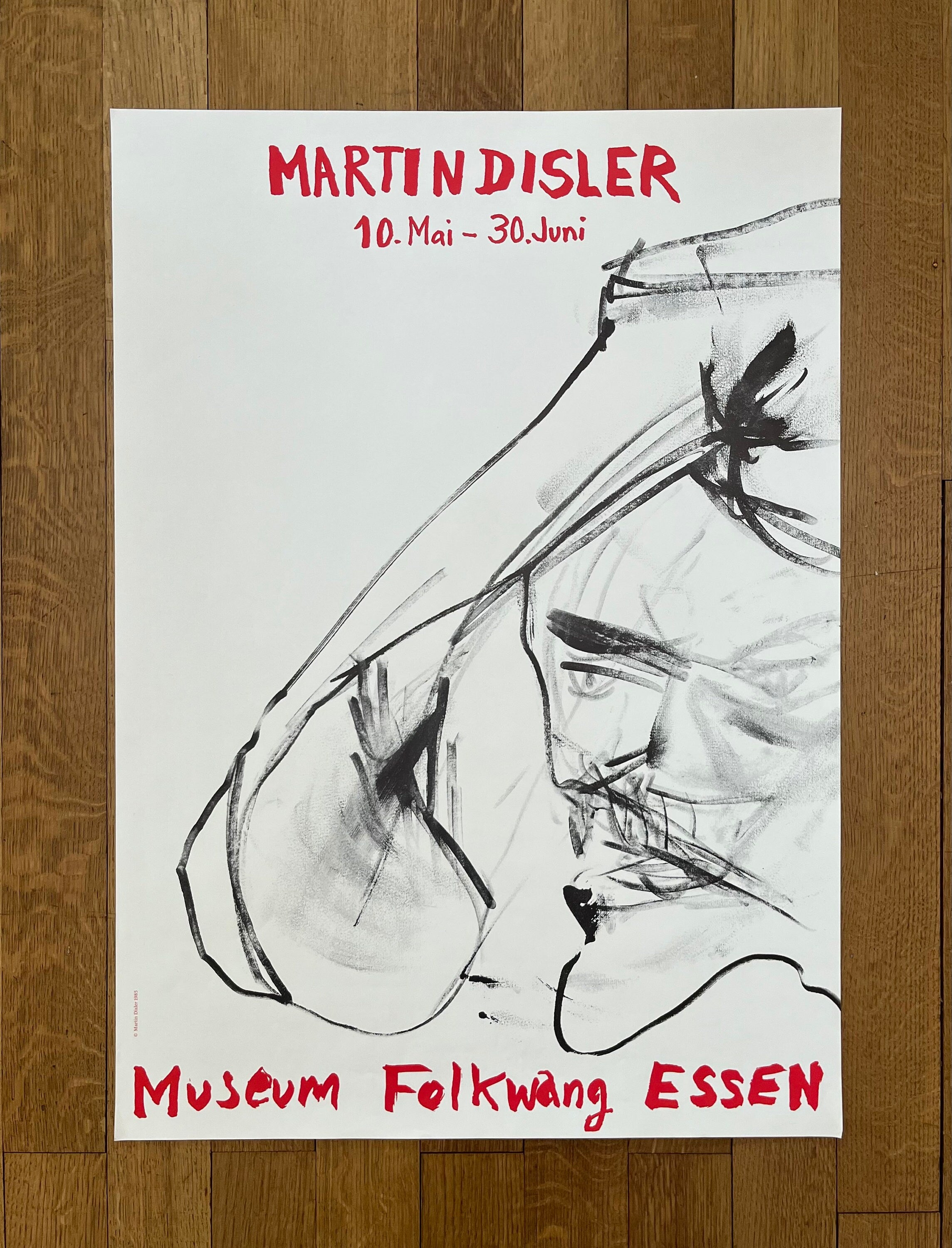 Martin Disler original art poster - 23.4"×33.1" (59.5×84cm)