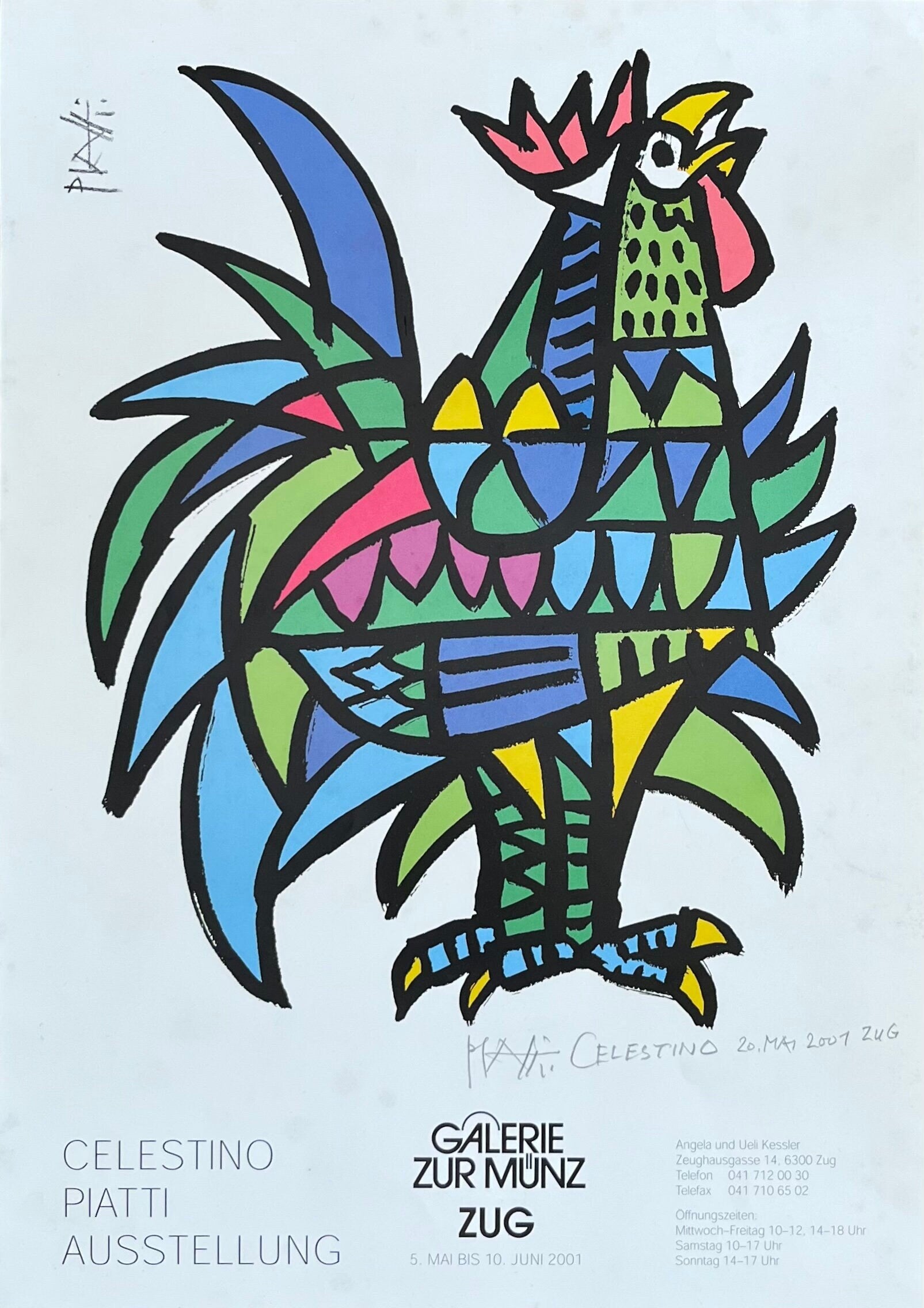 Celestio Piatti signed original poster - 11.8"×16.5" (30×42cm)