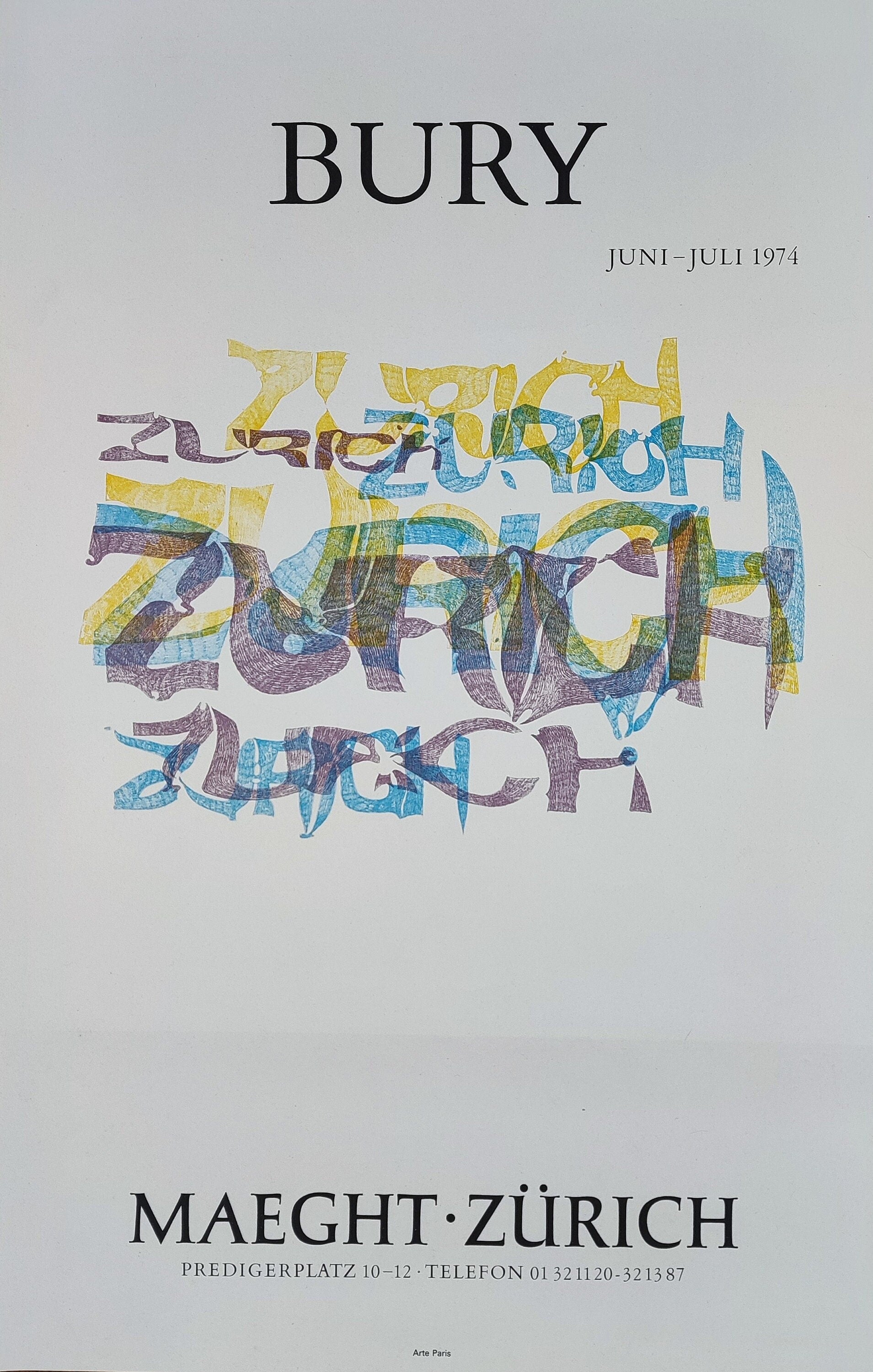 Pol Bury Ausstellungsplakat – 41,7 × 64,8 cm
