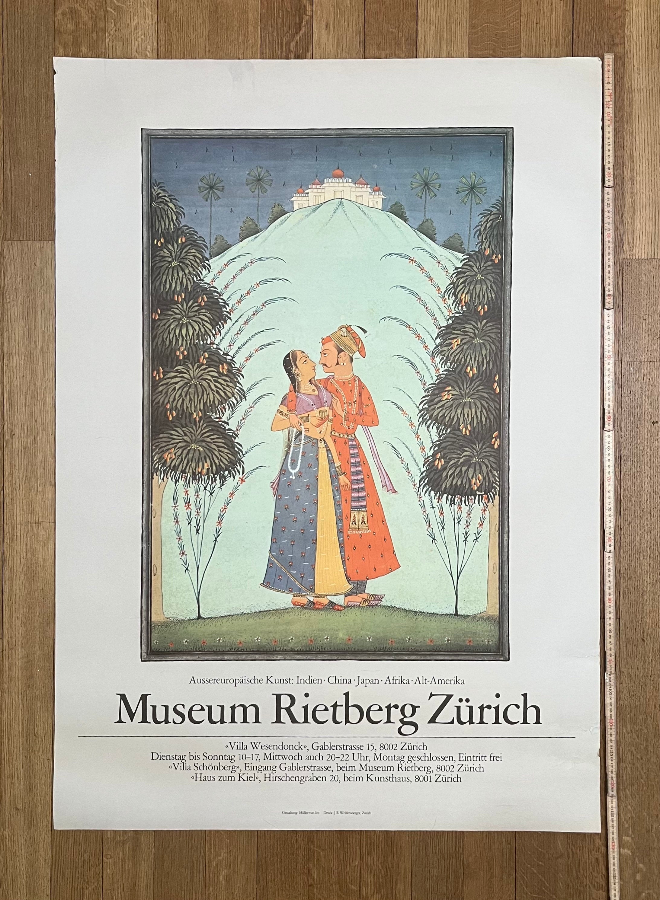 Museum Rietberg Zürich Original-Kunstplakat, gebraucht - 90,5×128cm (35.6"×50.4")