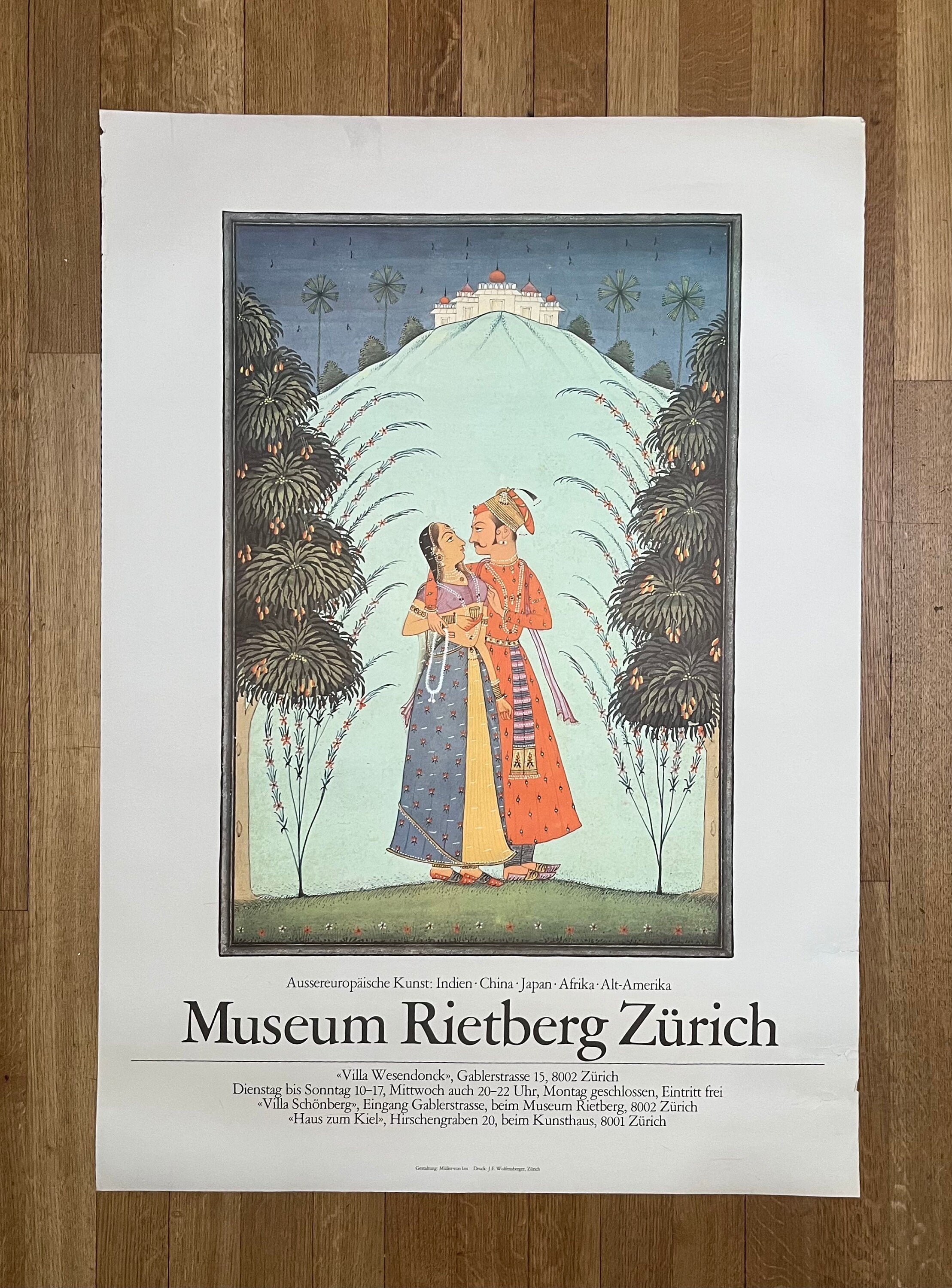 Museum Rietberg Zürich Original-Kunstplakat, gebraucht - 90,5×128cm (35.6"×50.4")