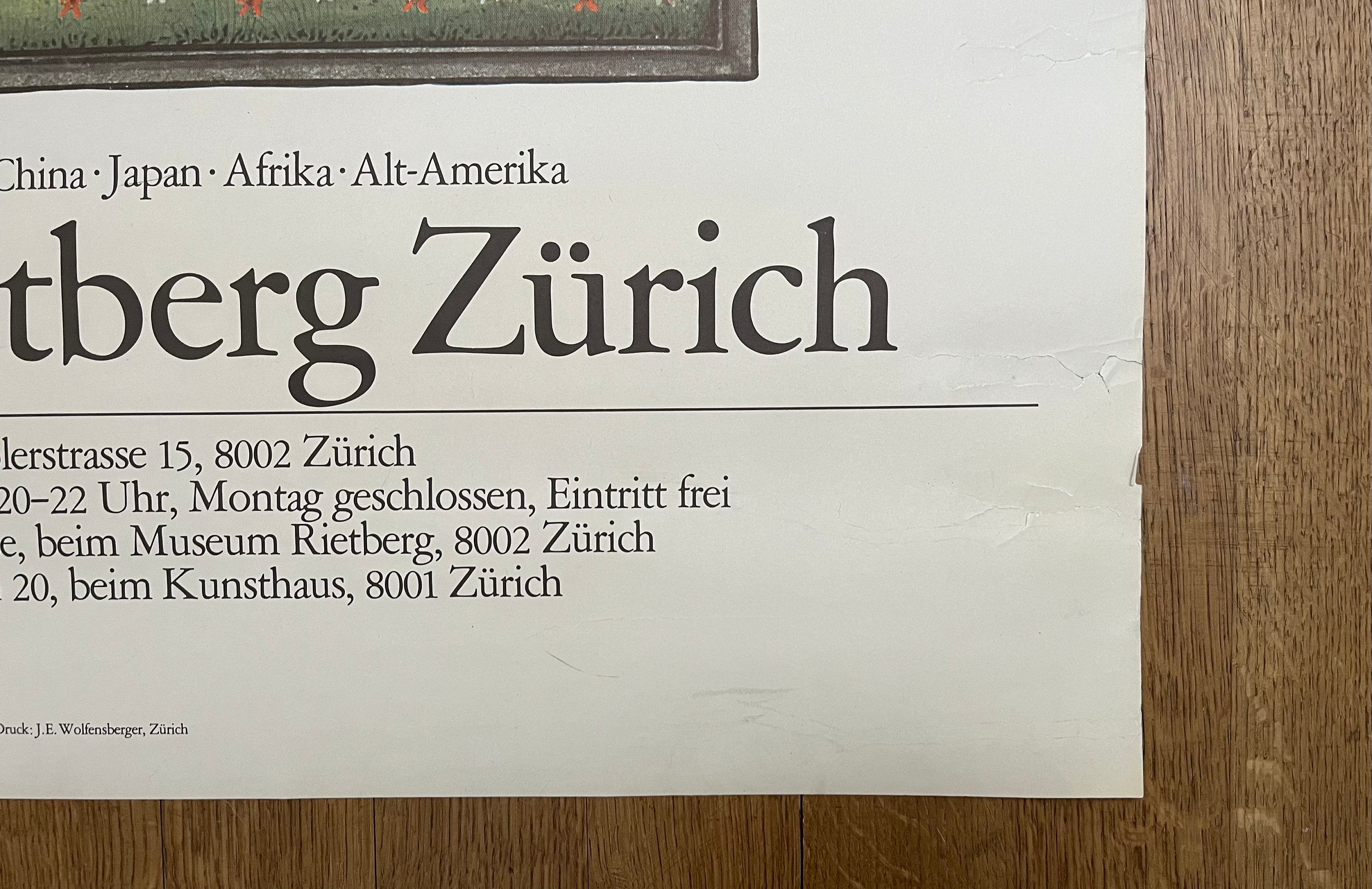 Museum Rietberg Zürich Original-Kunstplakat, gebraucht - 90,5×128cm (35.6"×50.4")