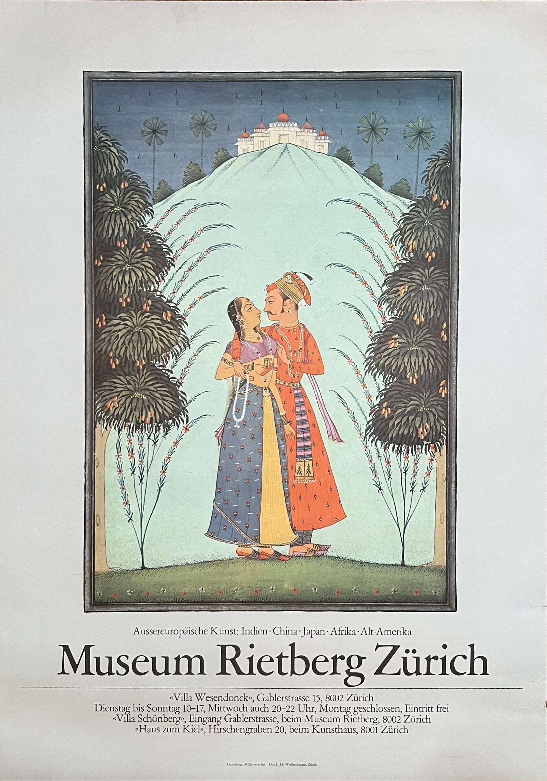 Museum Rietberg Zürich Original-Kunstplakat, gebraucht - 90,5×128cm (35.6"×50.4")