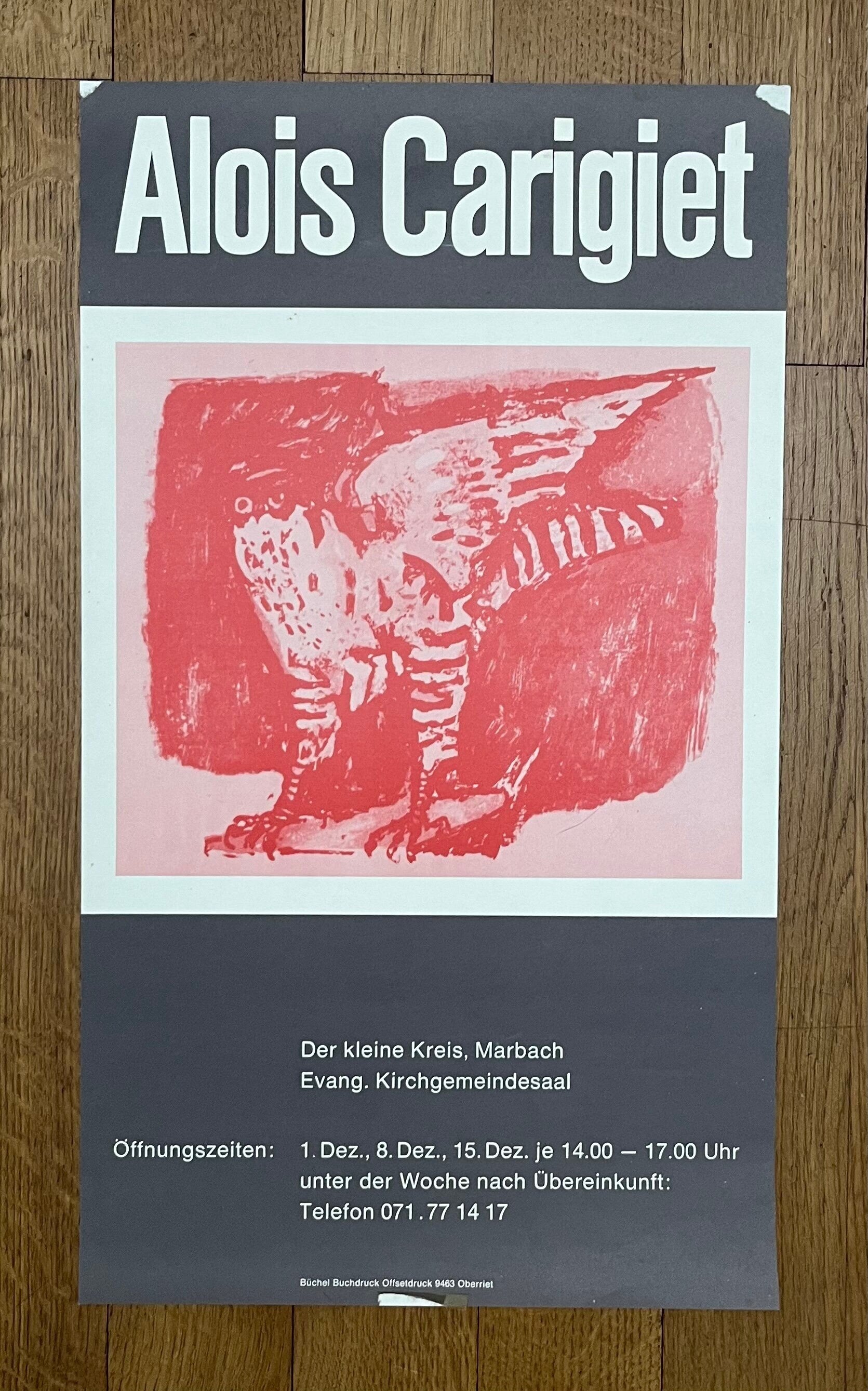 Alois Carigiet original art poster - 12.6"×21.9" (32×55.5cm)