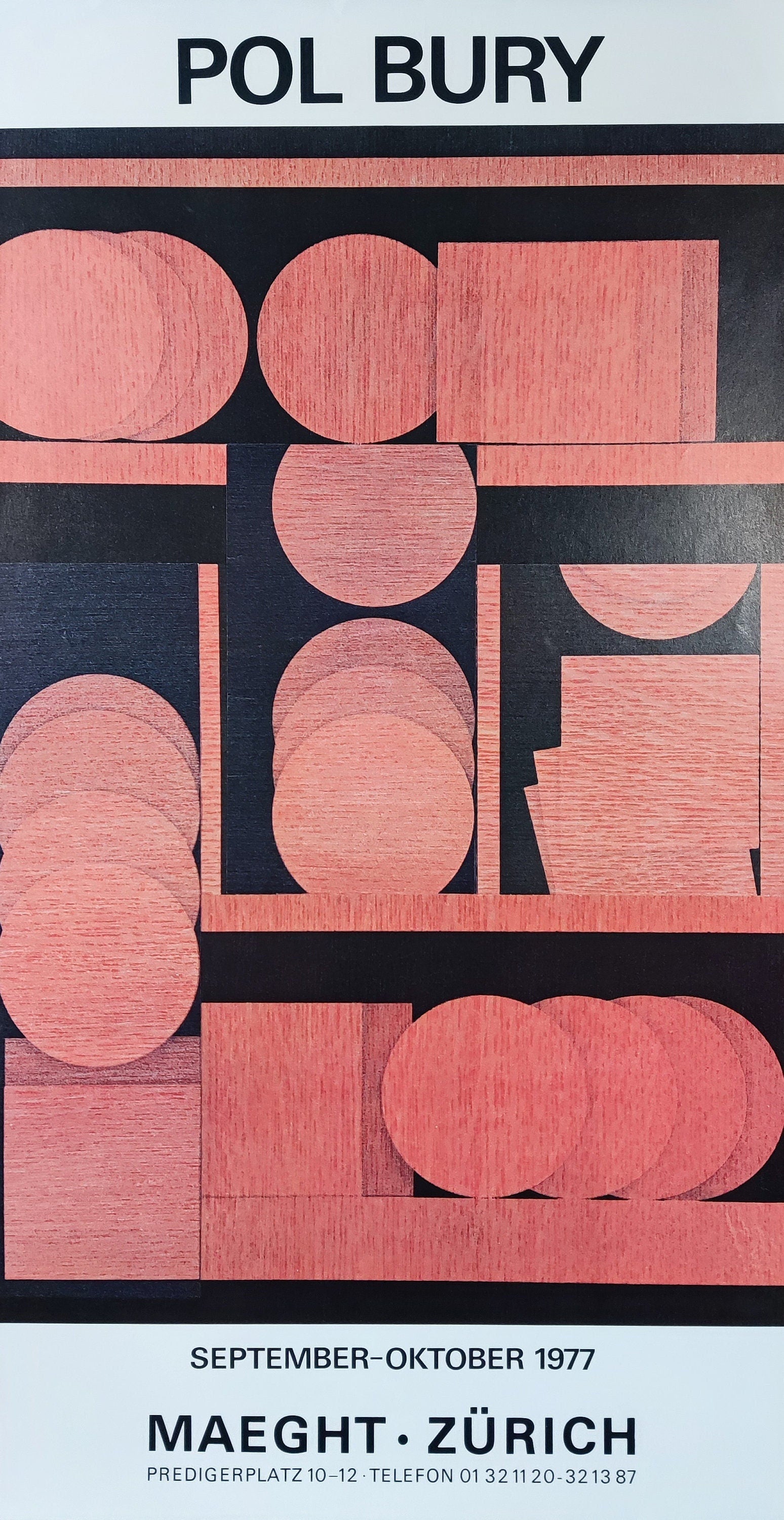 Pol Bury Original-Kunstausstellungsplakat – 39,3×75cm