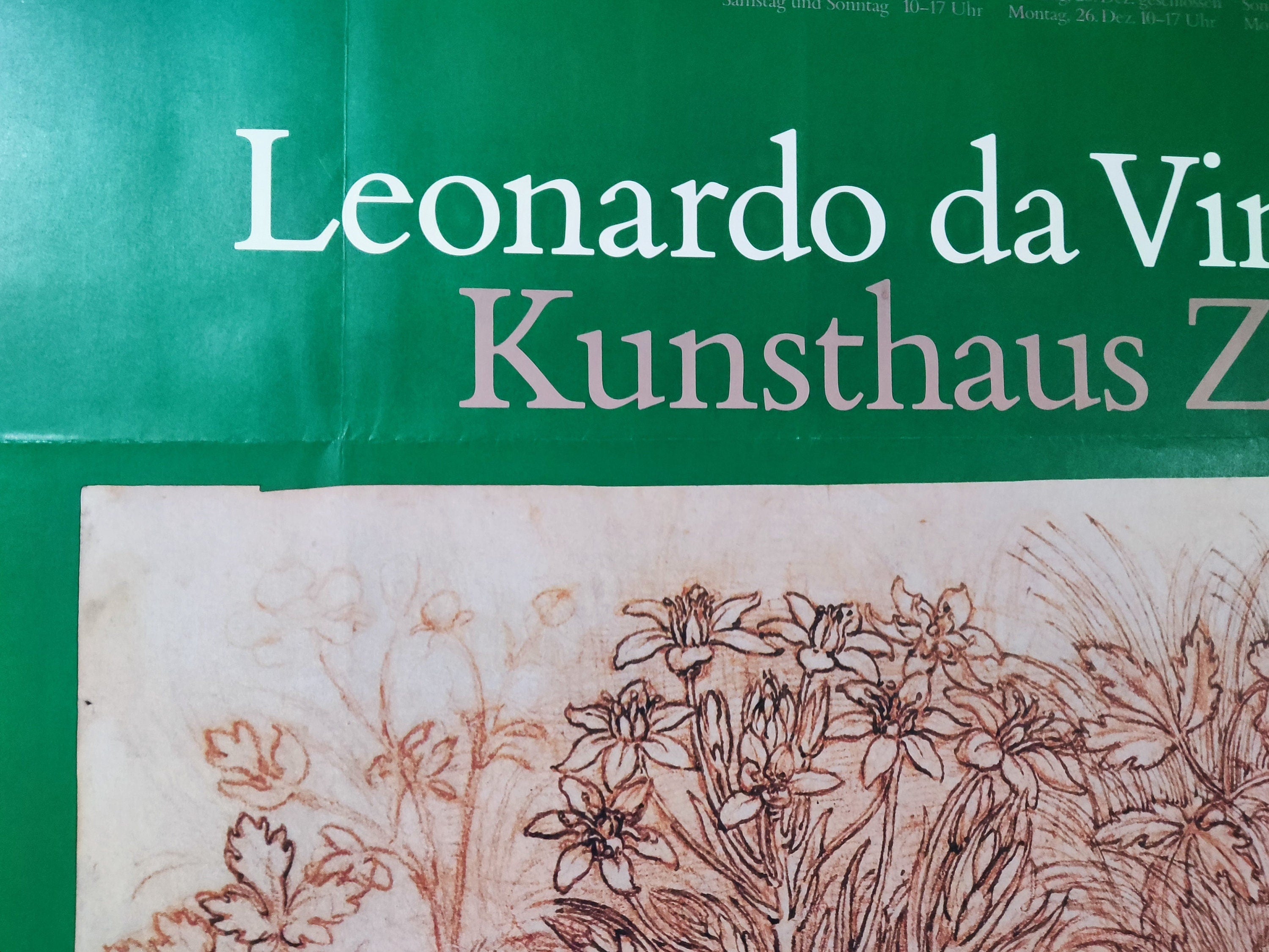 Leonardo da Vinci Ausstellungsplakat gefaltet – 35.6"×50.4" (90.5×128cm)