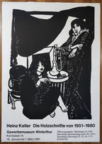 Heinz Keller art exhibition poster - 35.8"×50.4" (91×128cm)