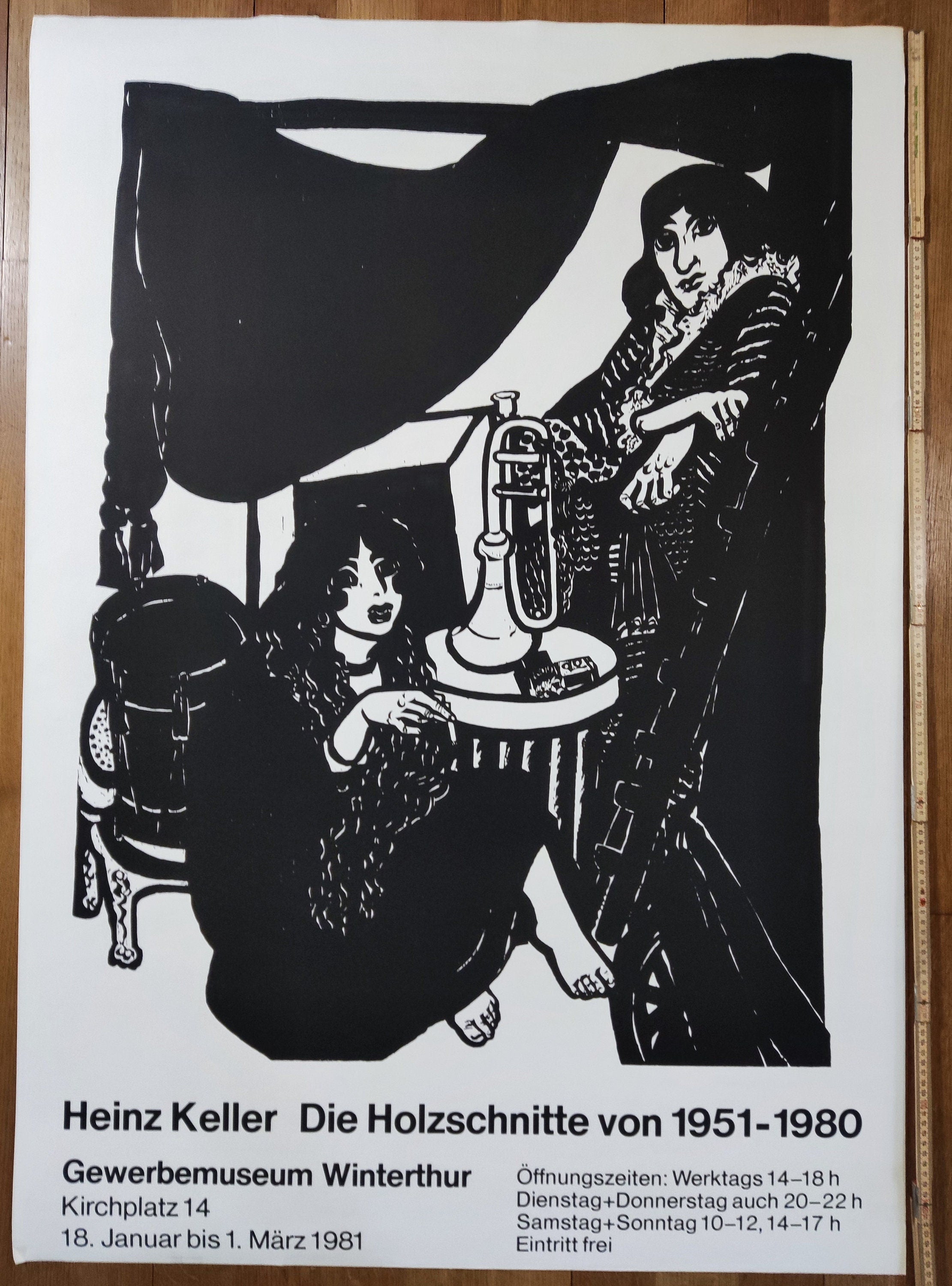 Heinz Keller art exhibition poster - 35.8"×50.4" (91×128cm)