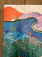 David Hockney vintage art poster used - 38.0"×16.9" (96.5×43cm)