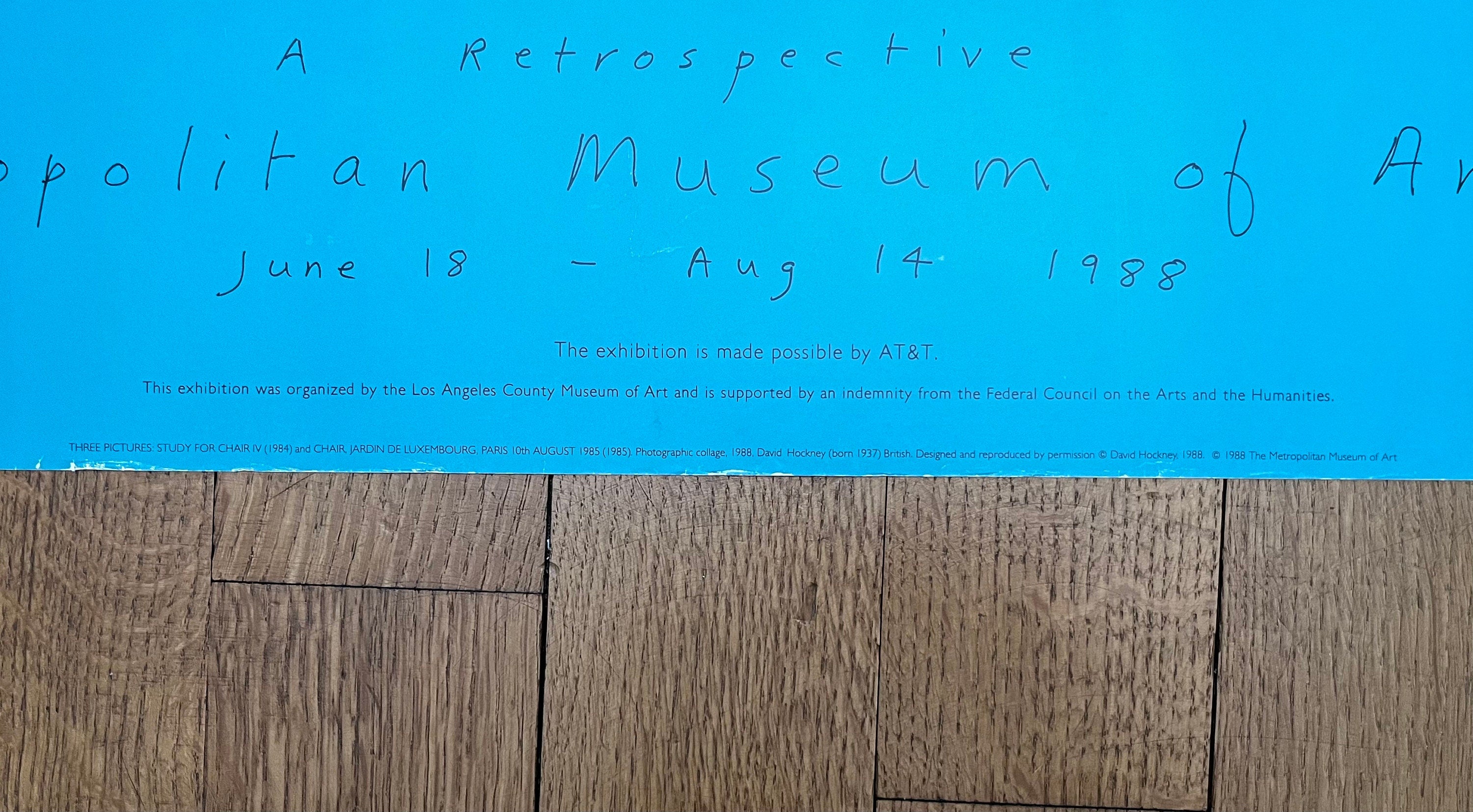 Rare David Hockney art exhibition poster used - 28.0"×25.6" (71×65cm)