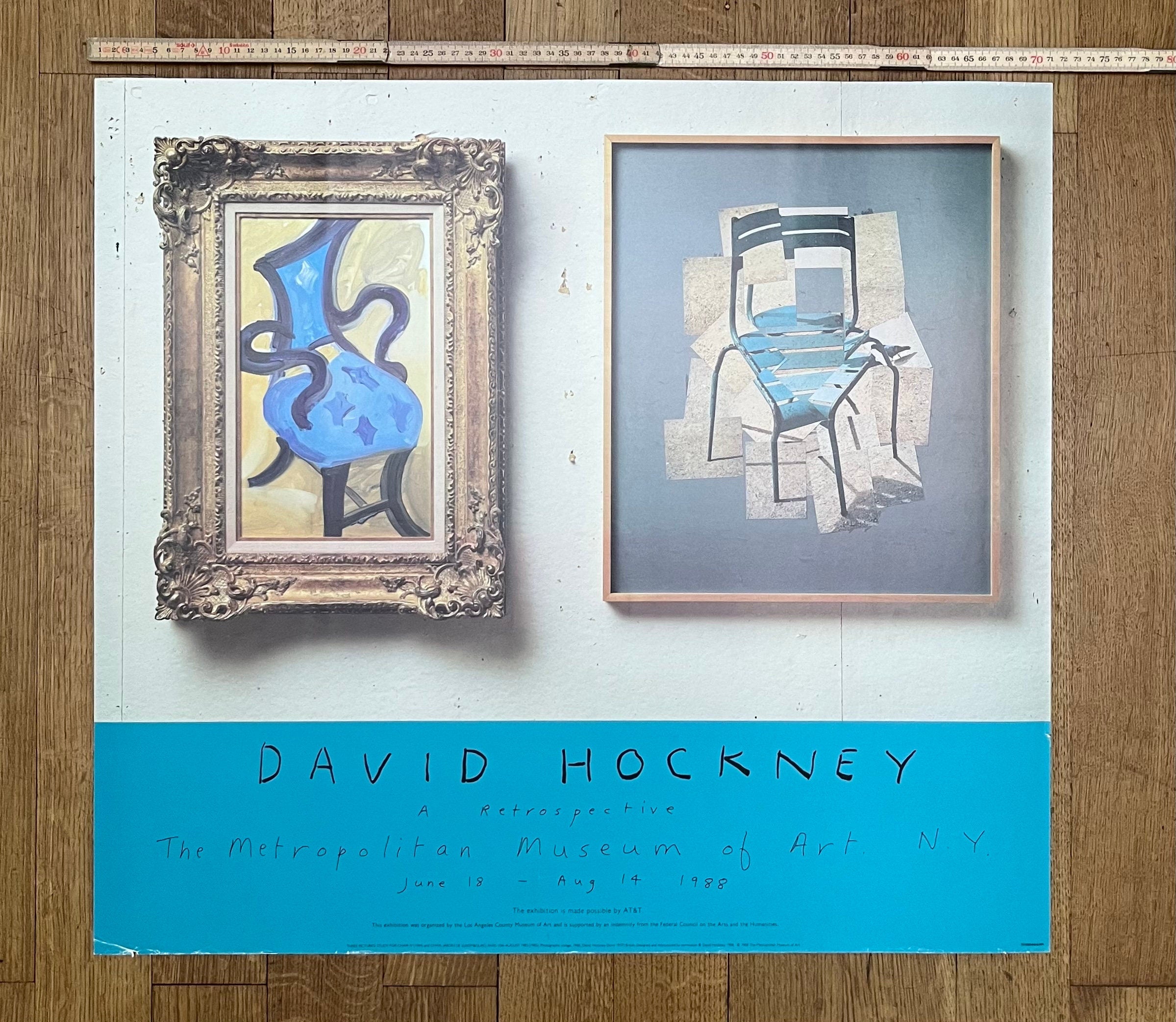 Rare David Hockney art exhibition poster used - 28.0"×25.6" (71×65cm)