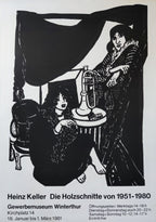 Heinz Keller art exhibition poster - 35.8"×50.4" (91×128cm)