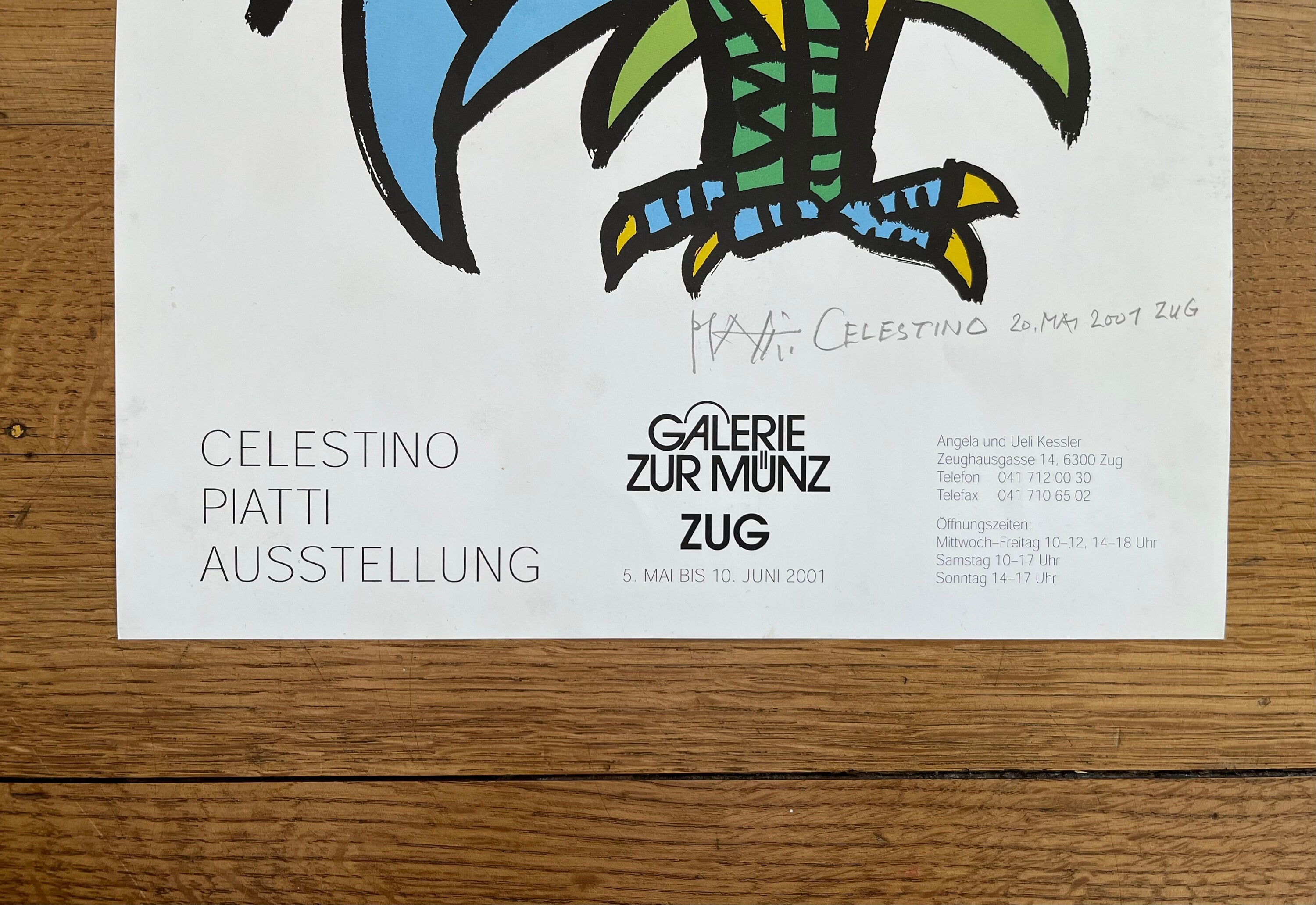 Celestio Piatti signed original poster - 11.8"×16.5" (30×42cm)