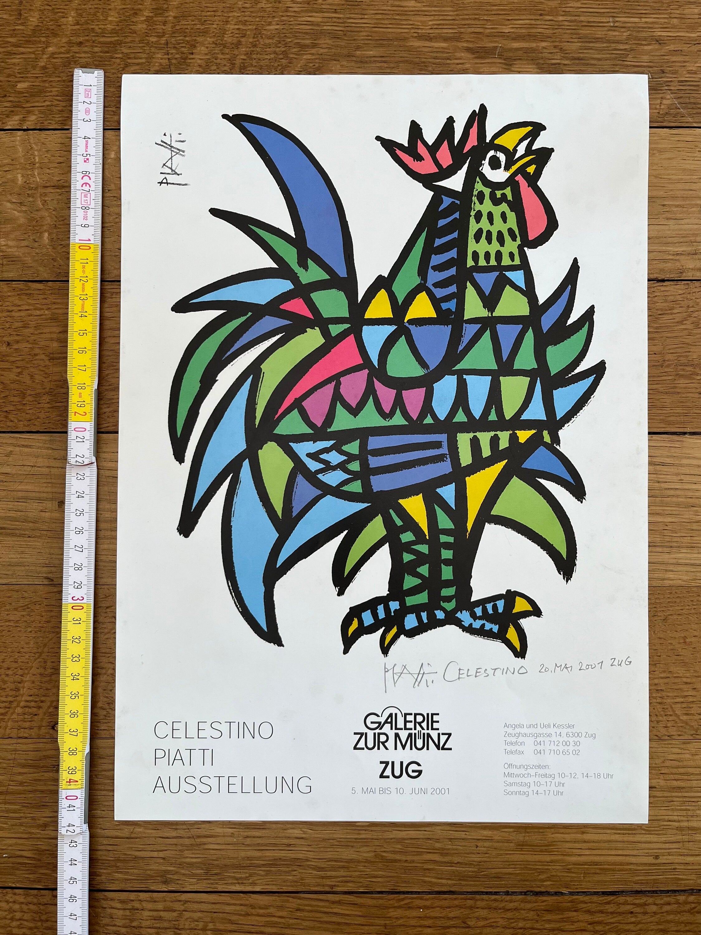 Celestio Piatti signed original poster - 11.8"×16.5" (30×42cm)