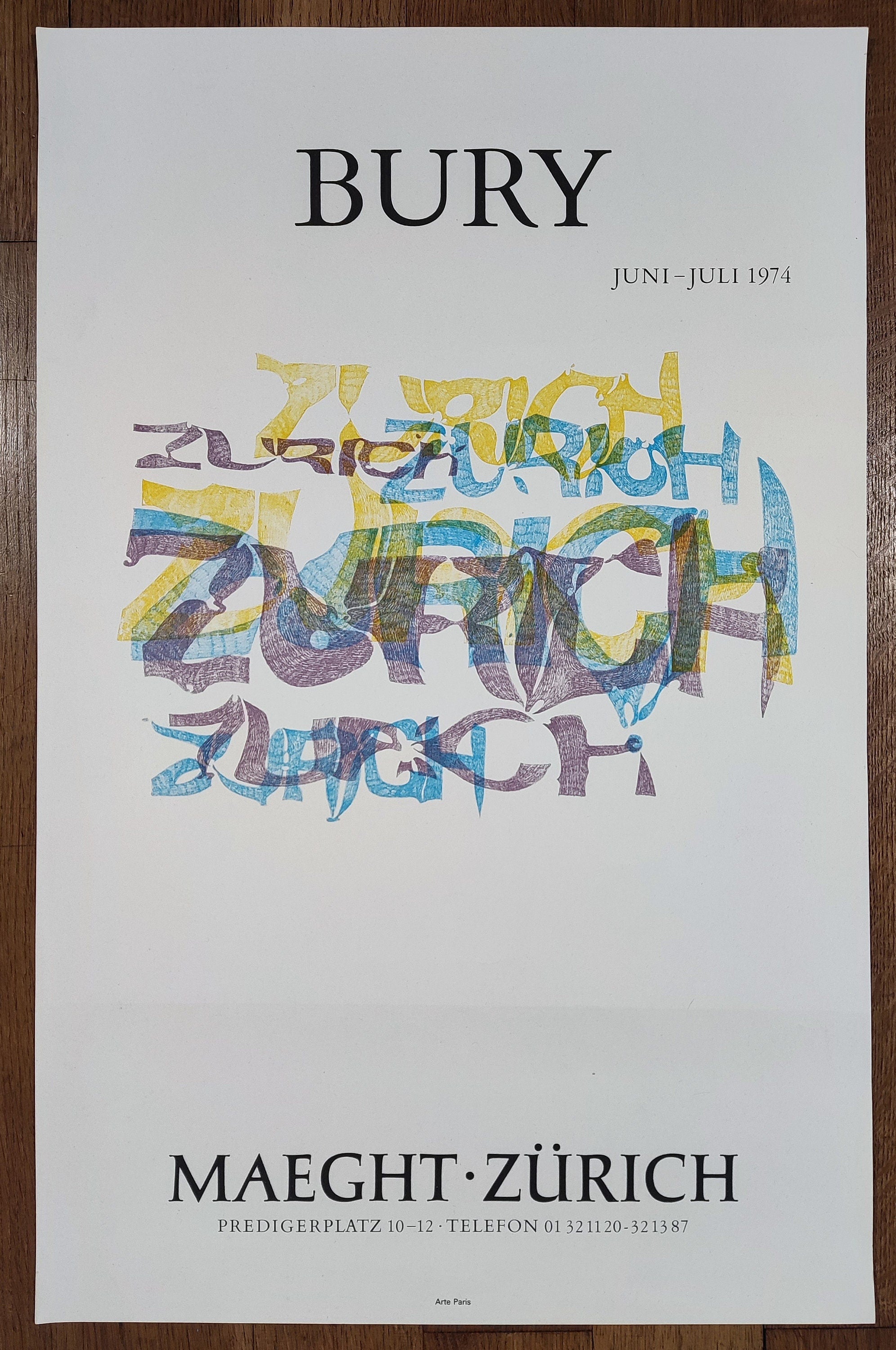Pol Bury Ausstellungsplakat – 41,7 × 64,8 cm