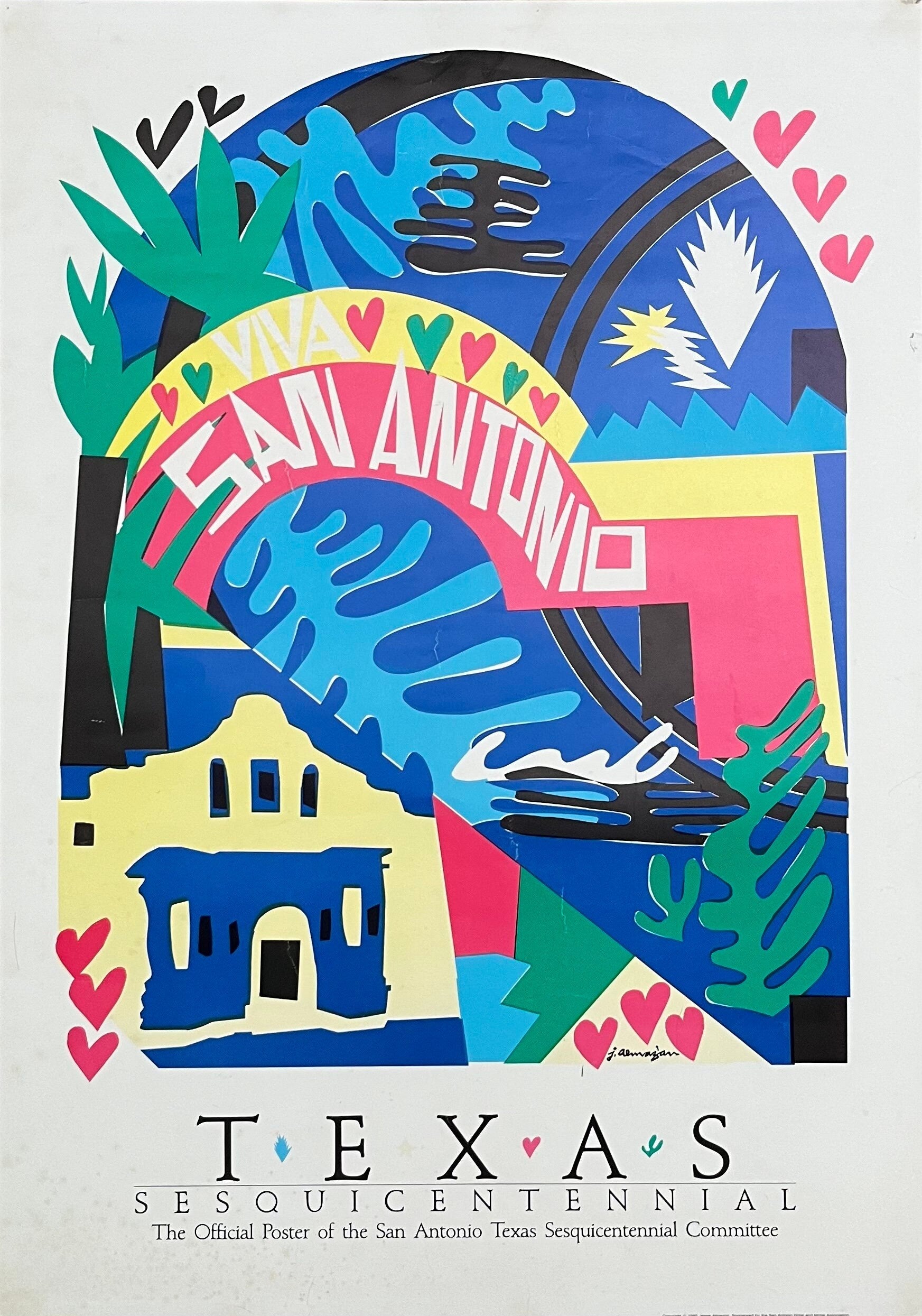 Originalkunstplakat zum Texas-Sesquicentennial – 53,5 × 76 cm (21.1"×29.9")