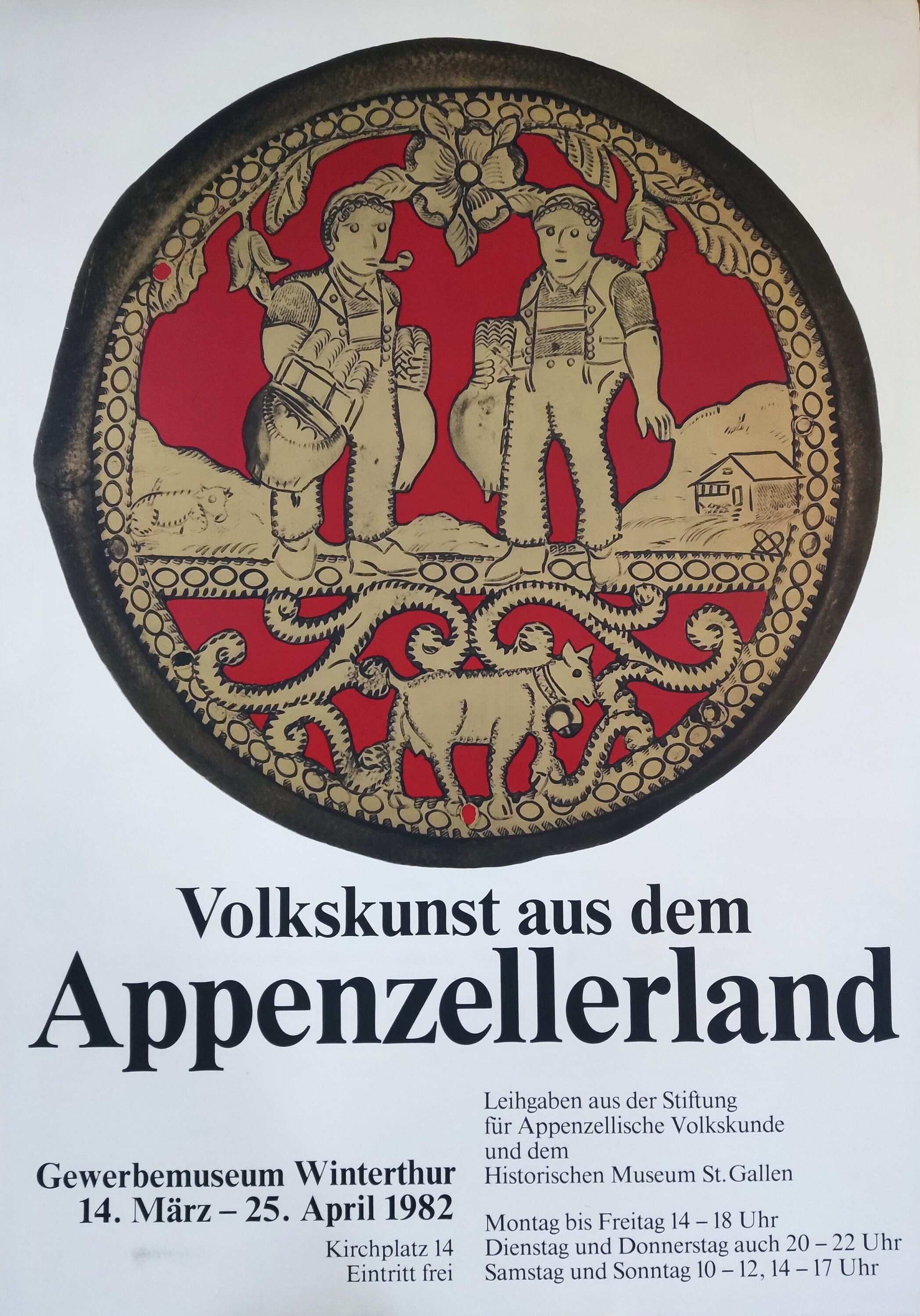 Ausstellungsposter "Volkskunst aus dem Appenzellerland" - 35.6"×50.4" (90.5×128cm)