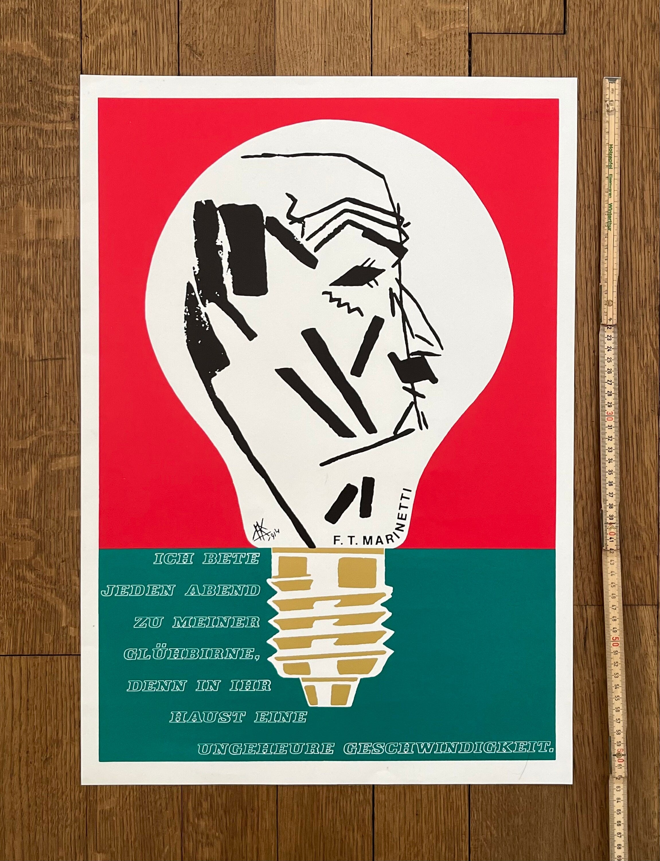 Filippo Tommaso Marinetti Kunstposter – 44×63 cm