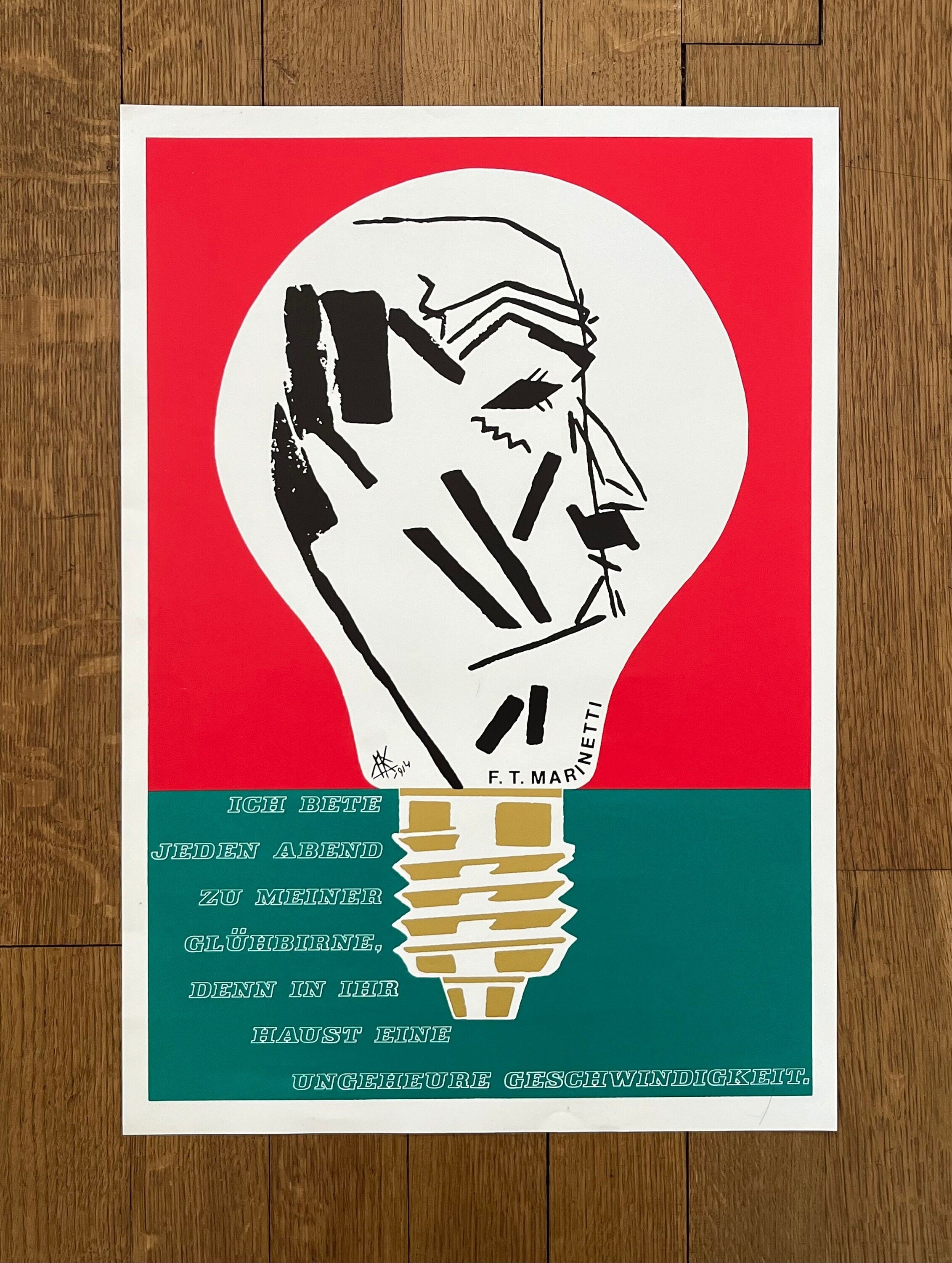 Filippo Tommaso Marinetti Kunstposter – 44×63 cm