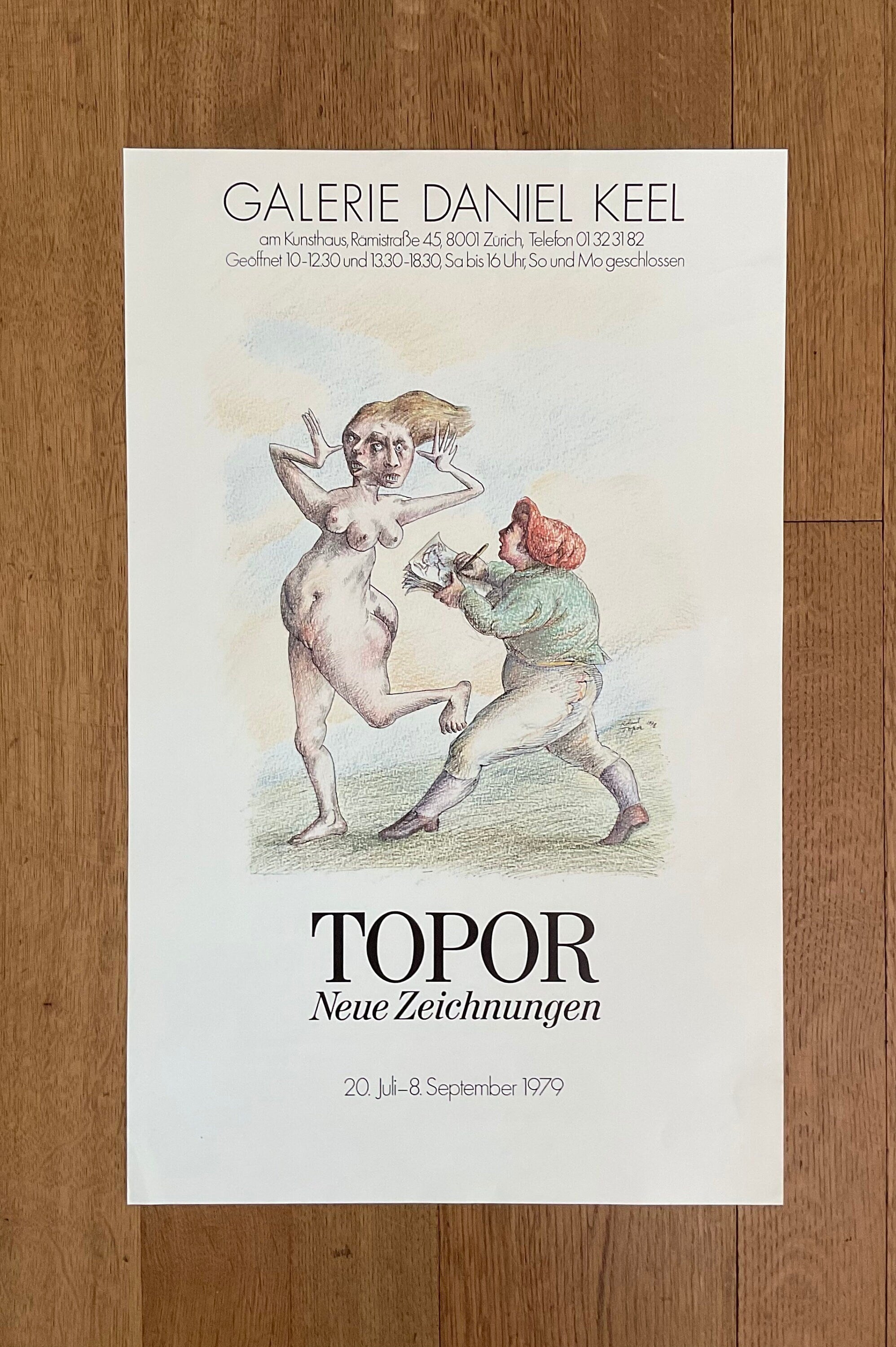 Roland Topor original art poster - 14.8"×23.6" (37.5×60cm)