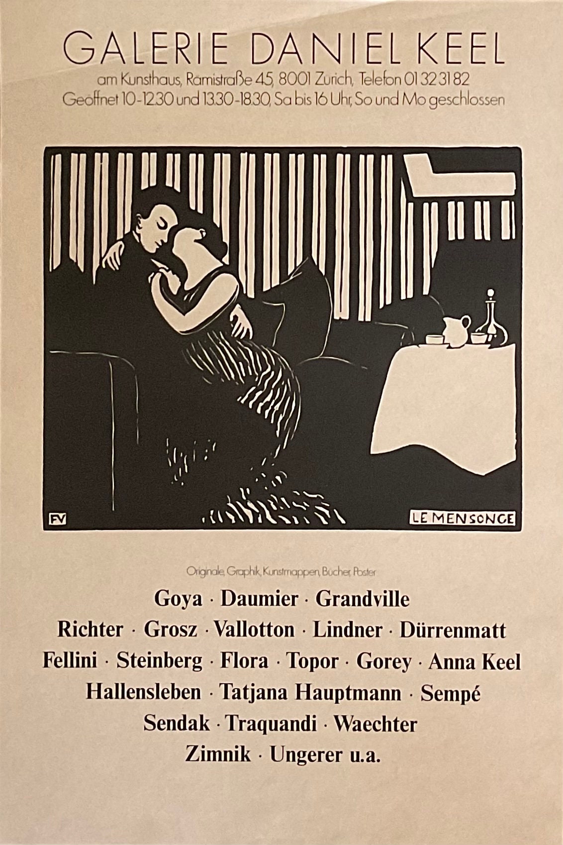 Felix Vallotton art exhibition poster - 14.8"×21.9" (37.5×55.5cm)