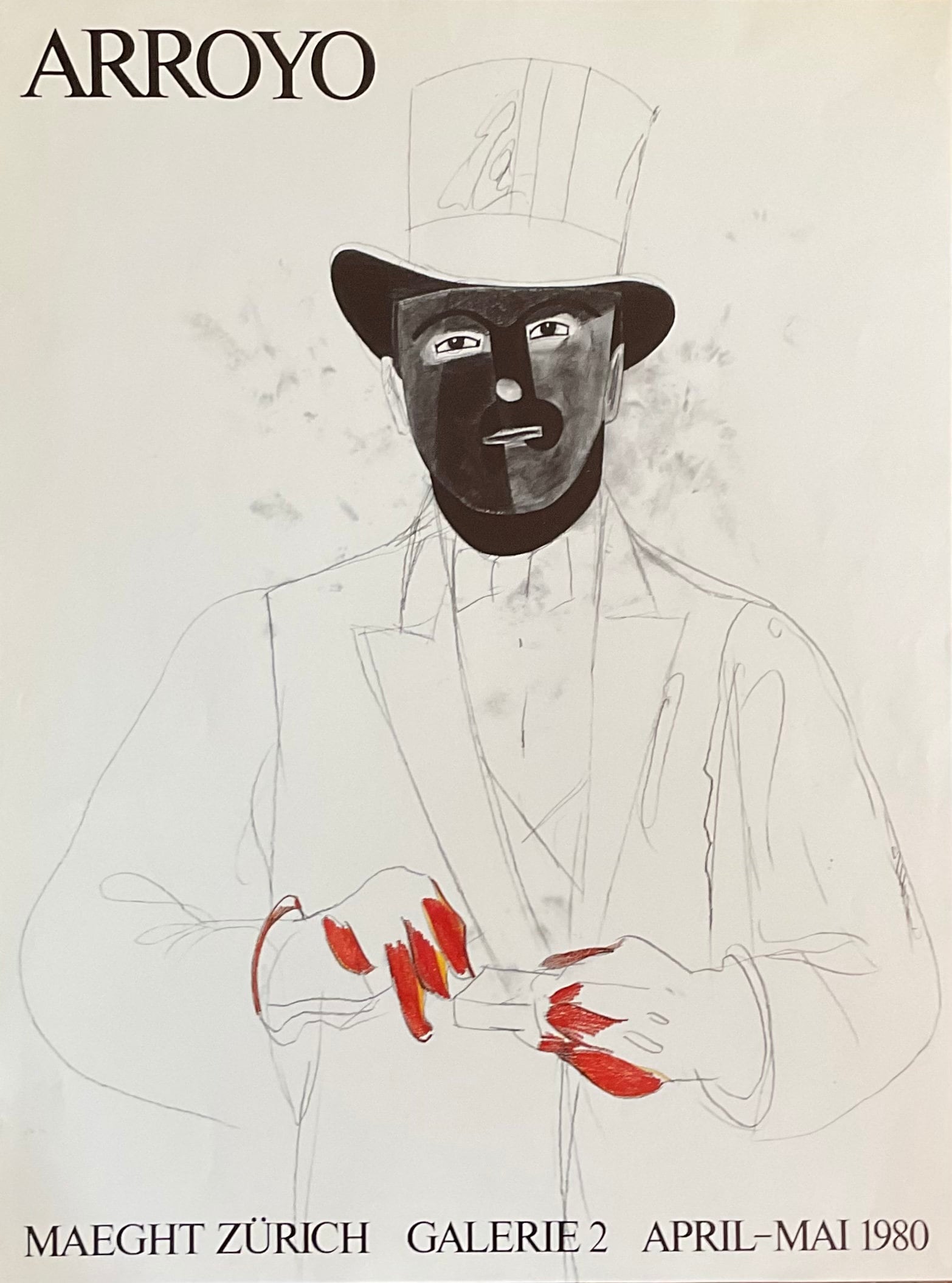 Eduardo Arroyo Original-Kunstplakat – 44 × 58,5 cm