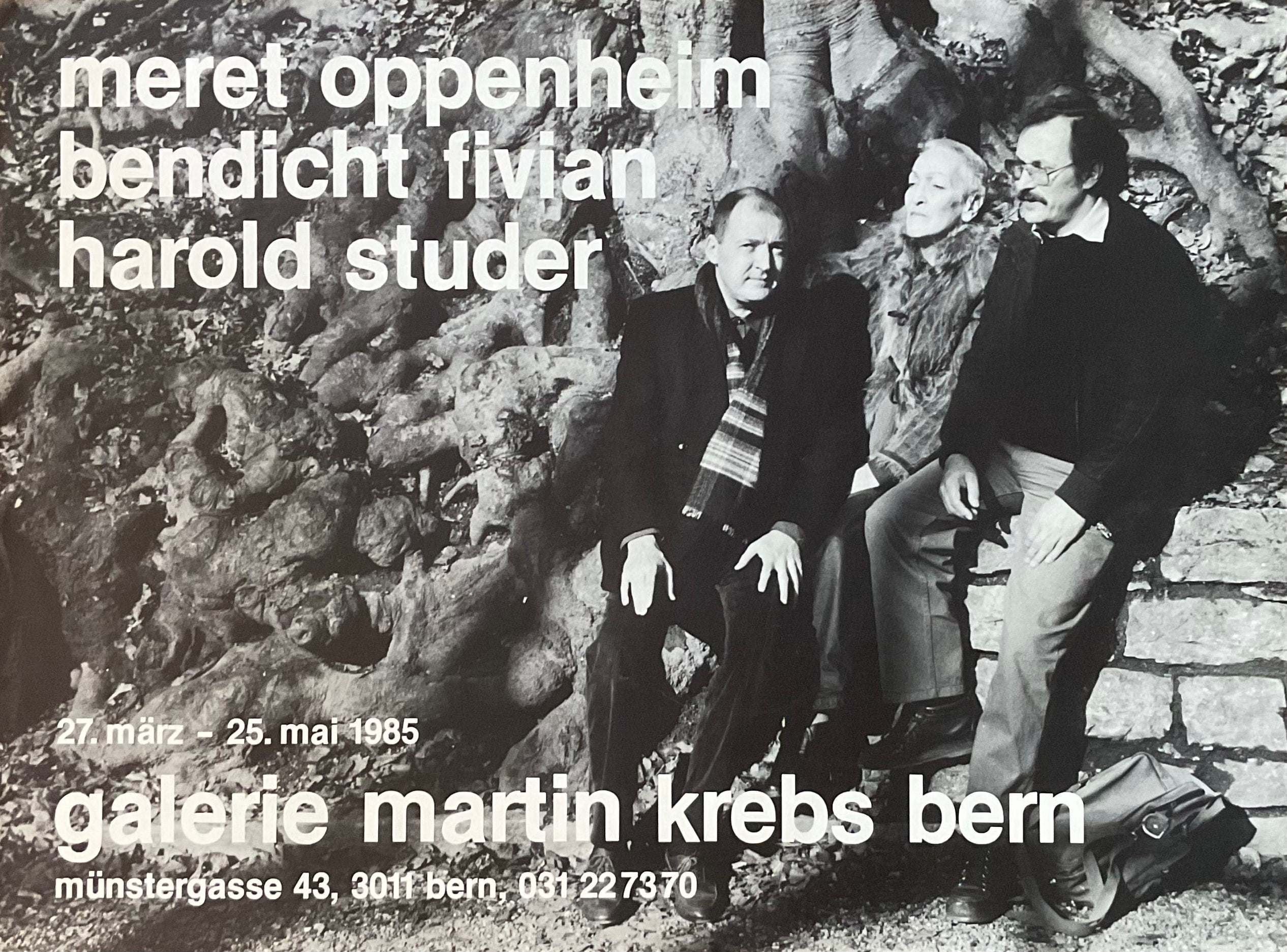 Meret Oppenheim original art exhibition poster - 25.4"×18.9" (64.5×48cm)