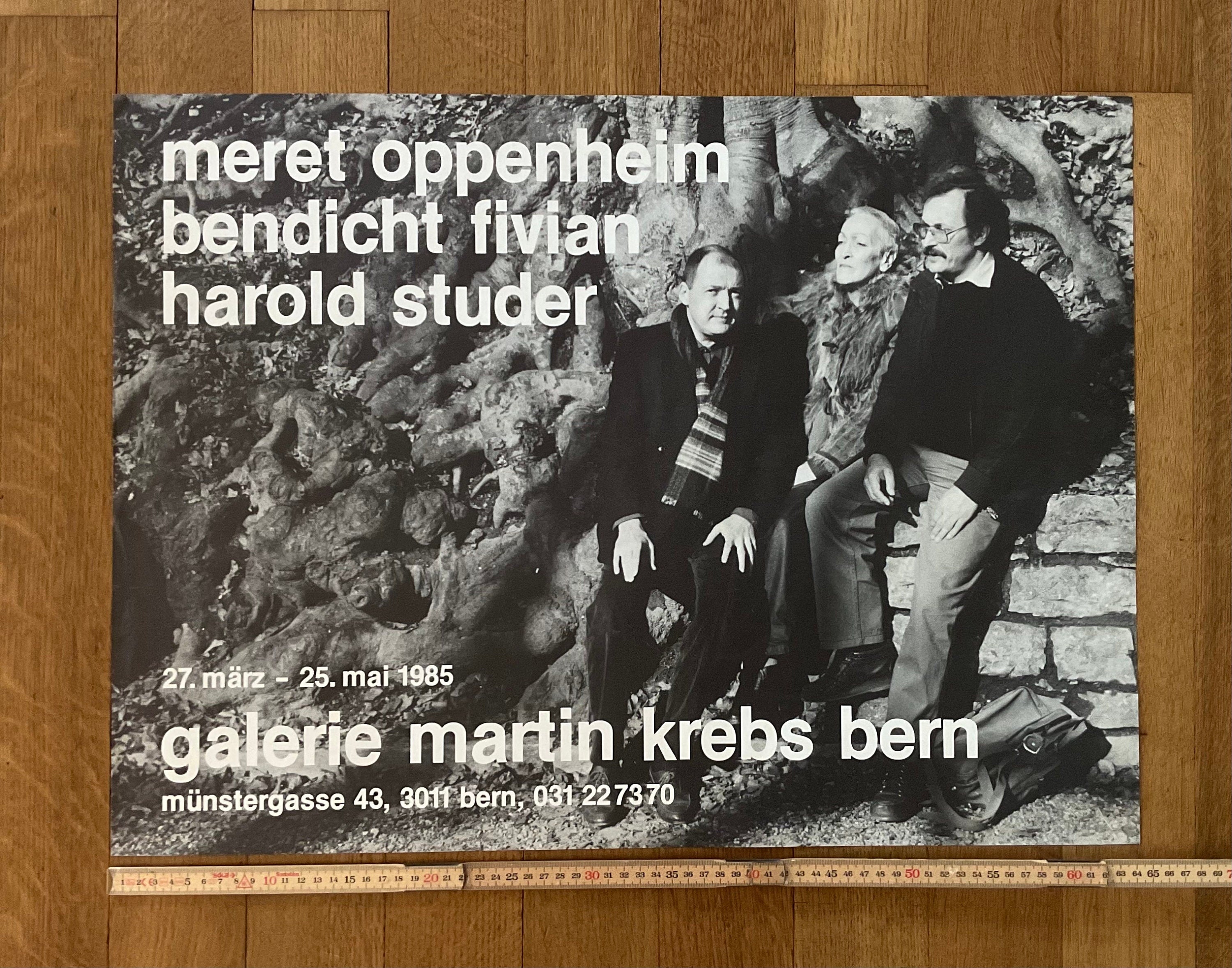 Meret Oppenheim original art exhibition poster - 25.4"×18.9" (64.5×48cm)