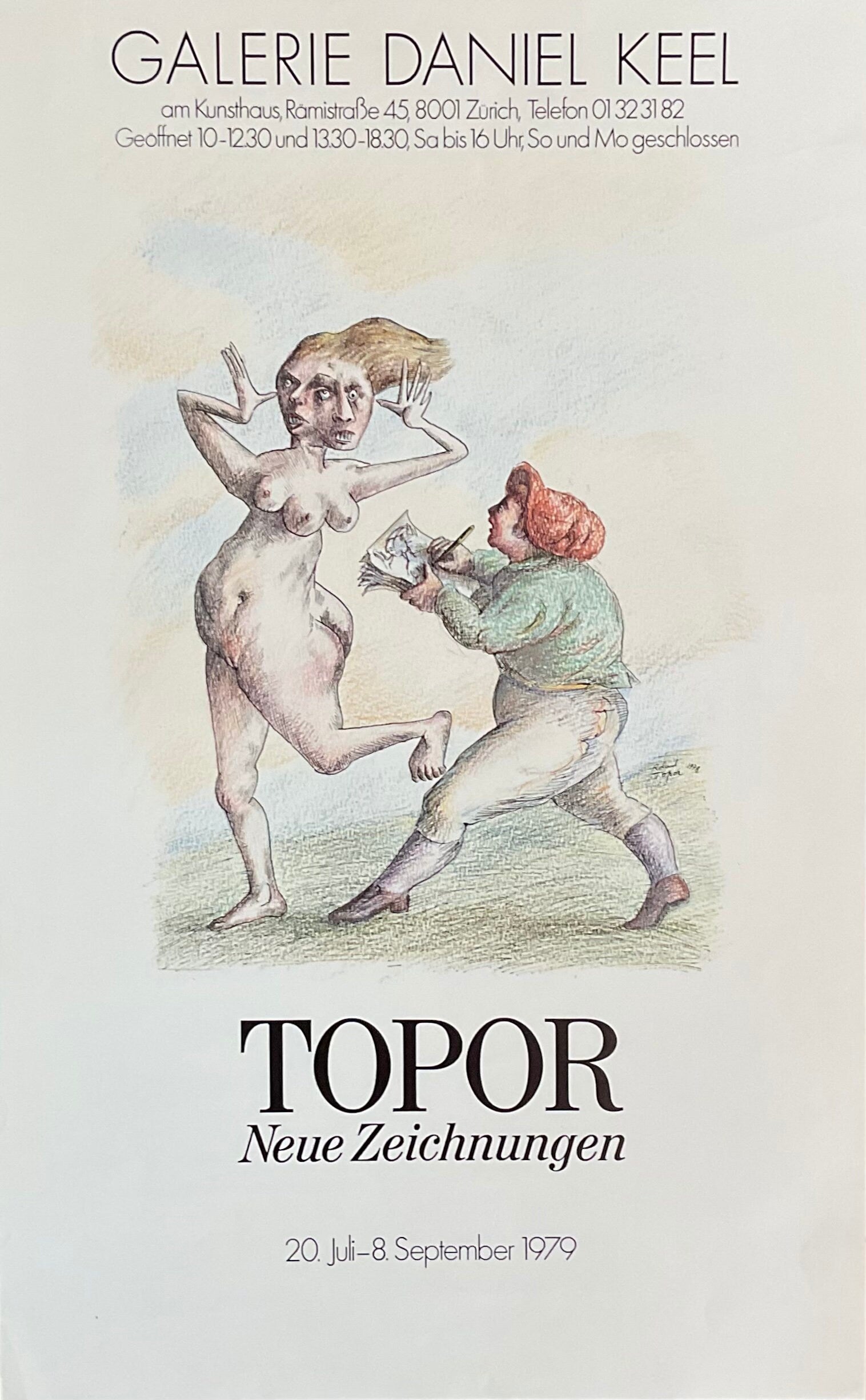 Roland Topor original art poster - 14.8"×23.6" (37.5×60cm)