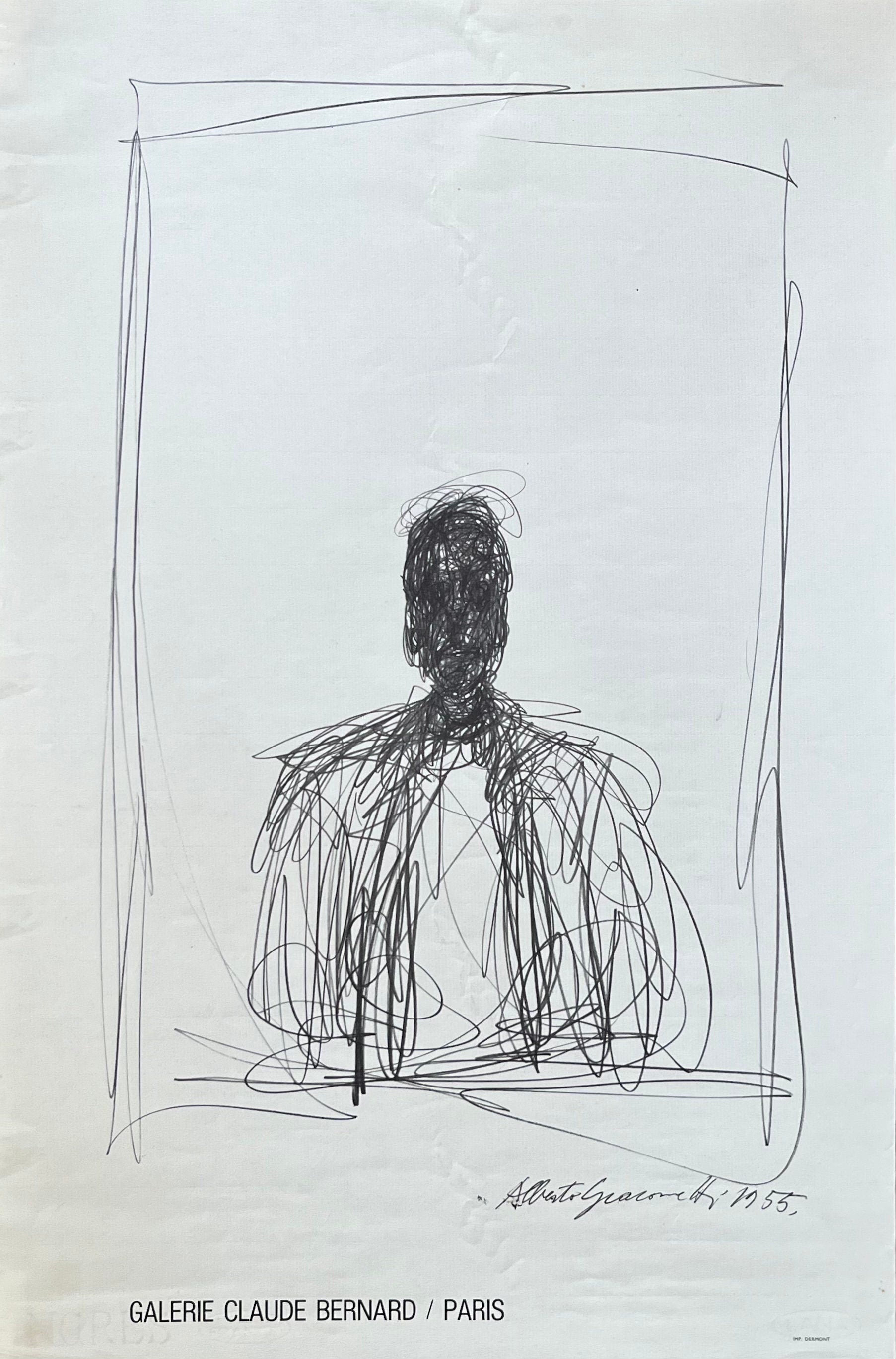 Alberto Giacometti original art poster - 16.9"×25.4" (42.9×64.5cm)