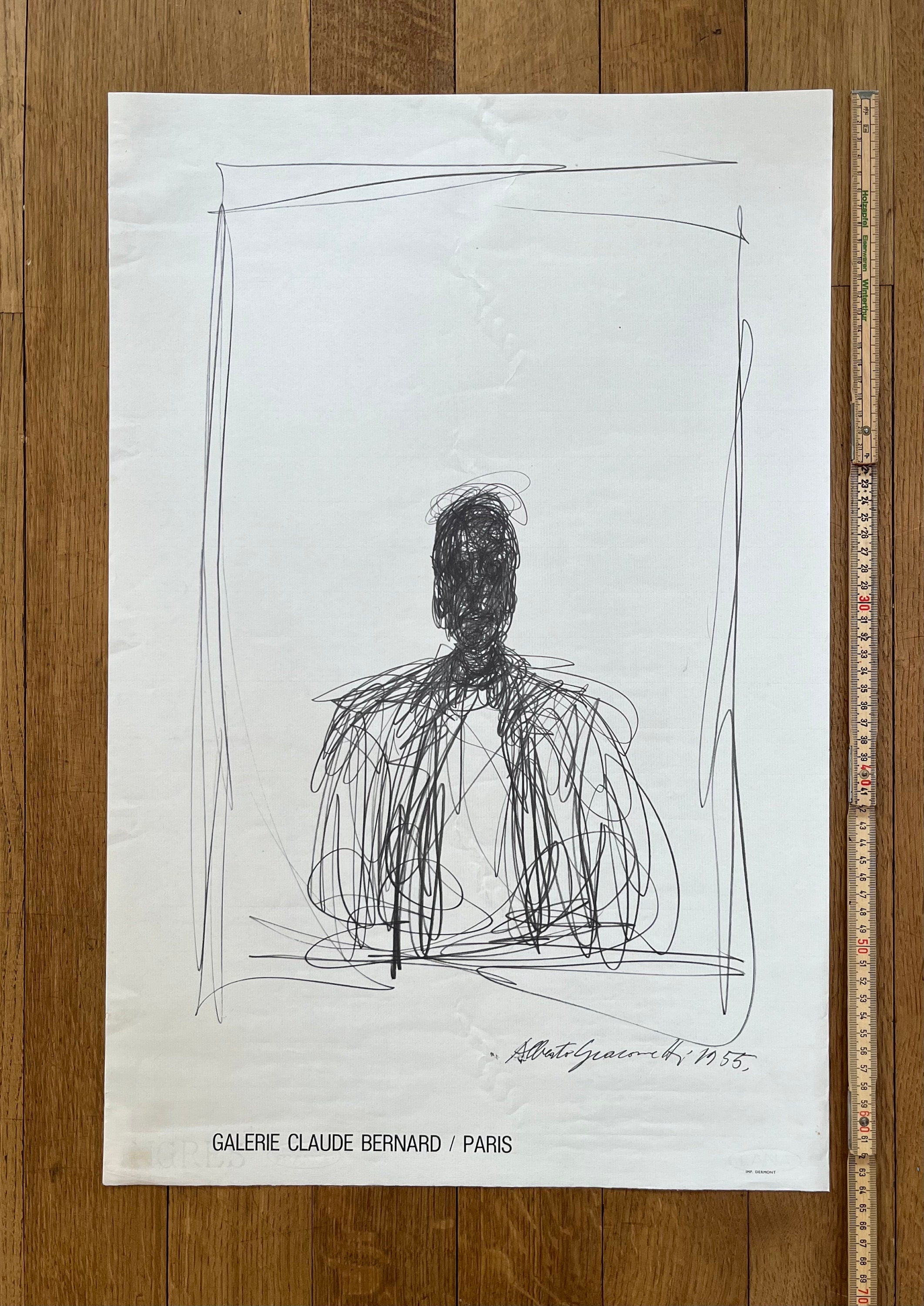 Alberto Giacometti original art poster - 16.9"×25.4" (42.9×64.5cm)