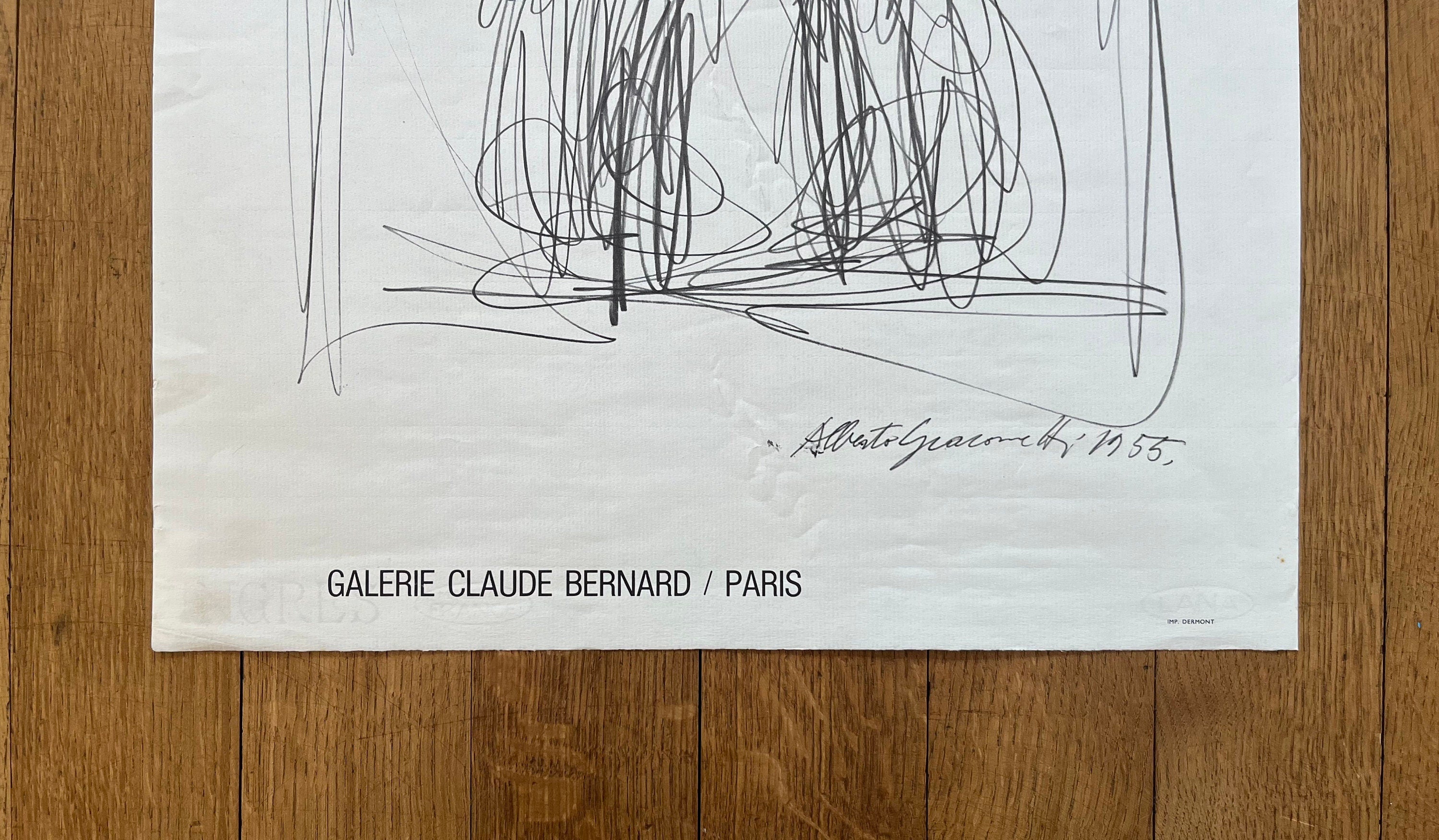Alberto Giacometti original art poster - 16.9"×25.4" (42.9×64.5cm)