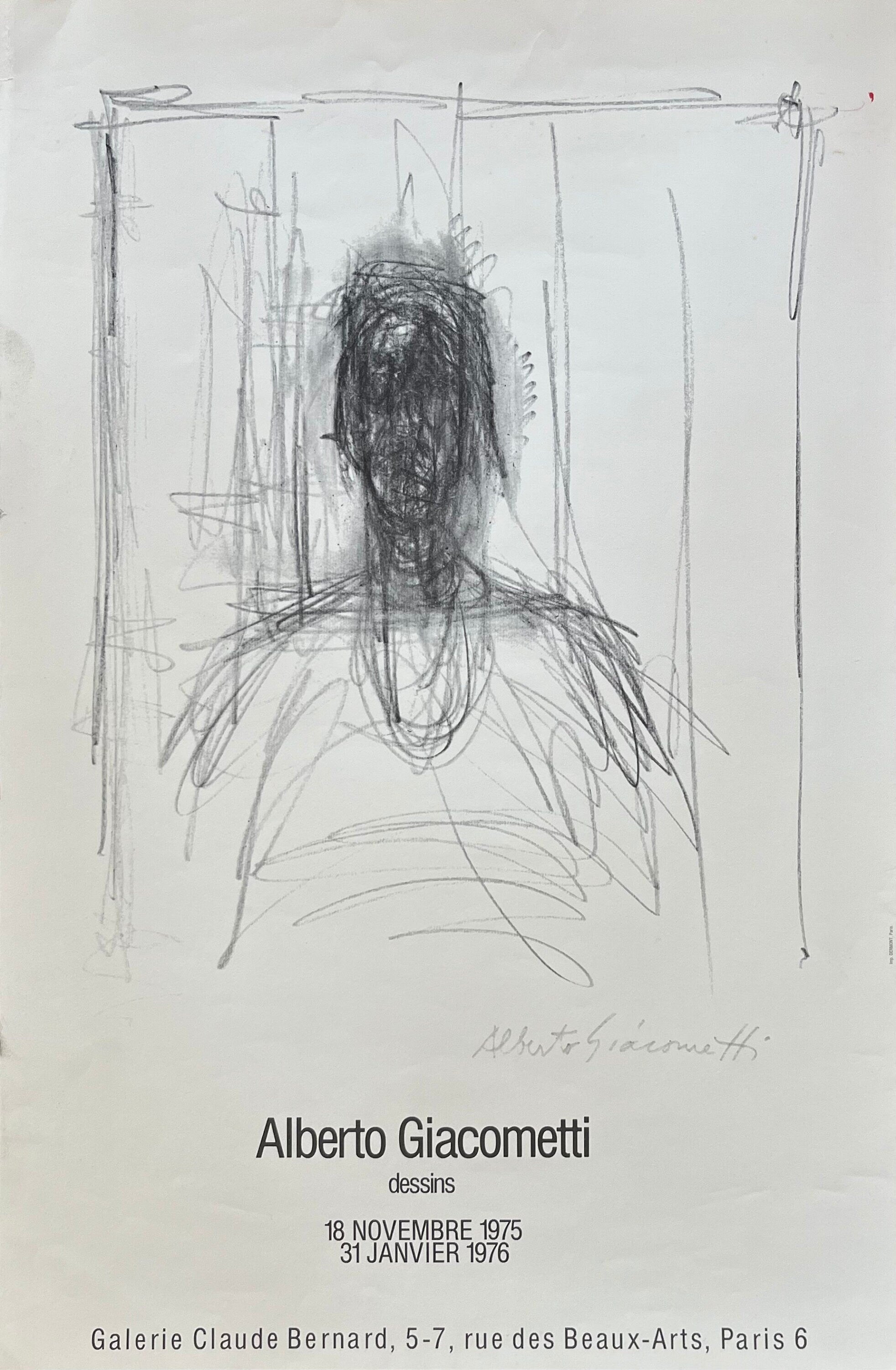 Alberto Giacometti original art poster - 16.9"×25.6" (43×65cm)