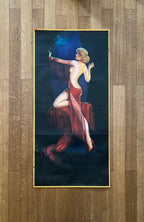 Irene Patten großes originales Kunstposter, gebraucht, gefaltet, Lady in Red - 22.0"×45.9" (56×116.5cm)