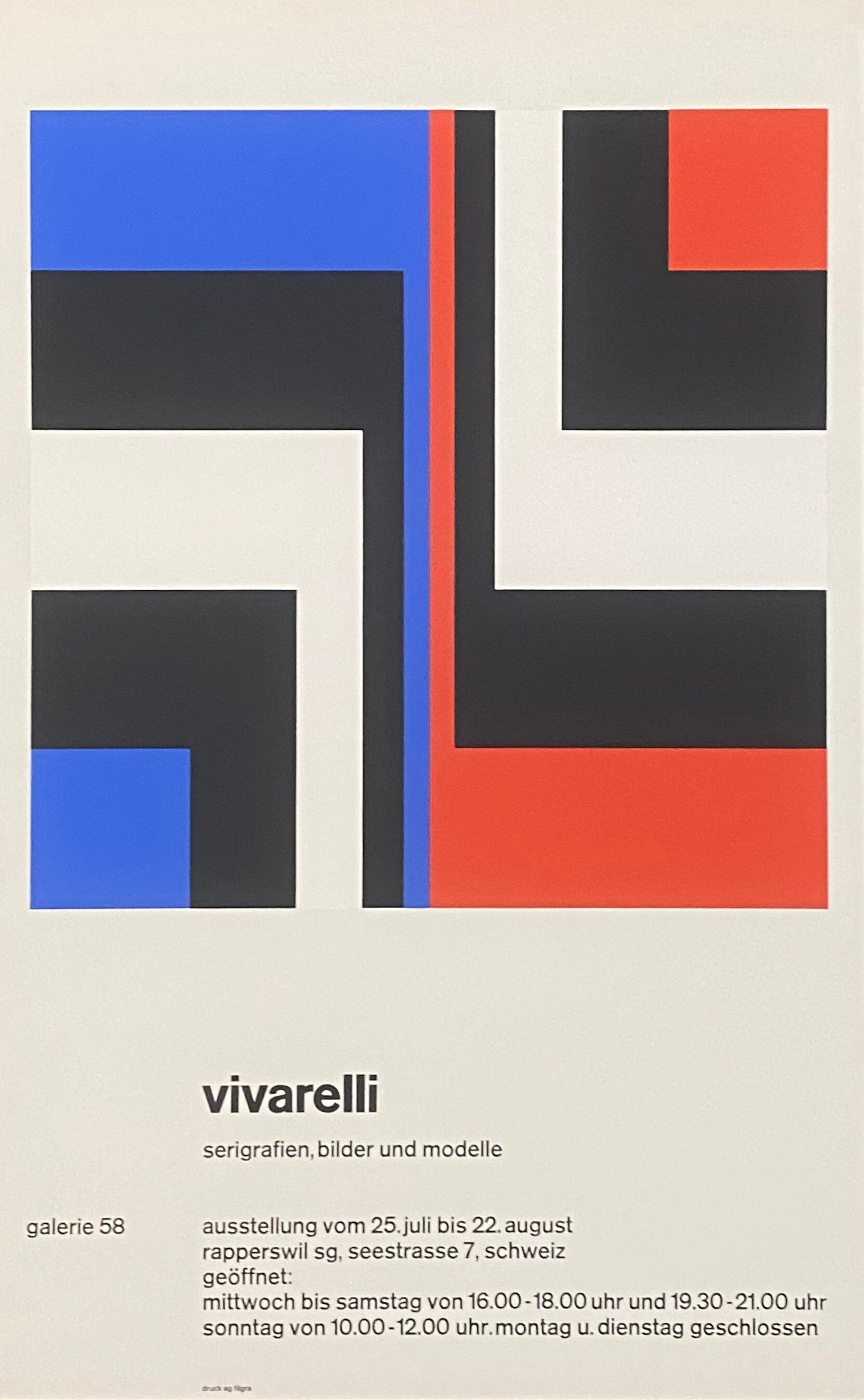 Carlo Vivarelli original art poster - 17.7"×28.3" (45×72cm)