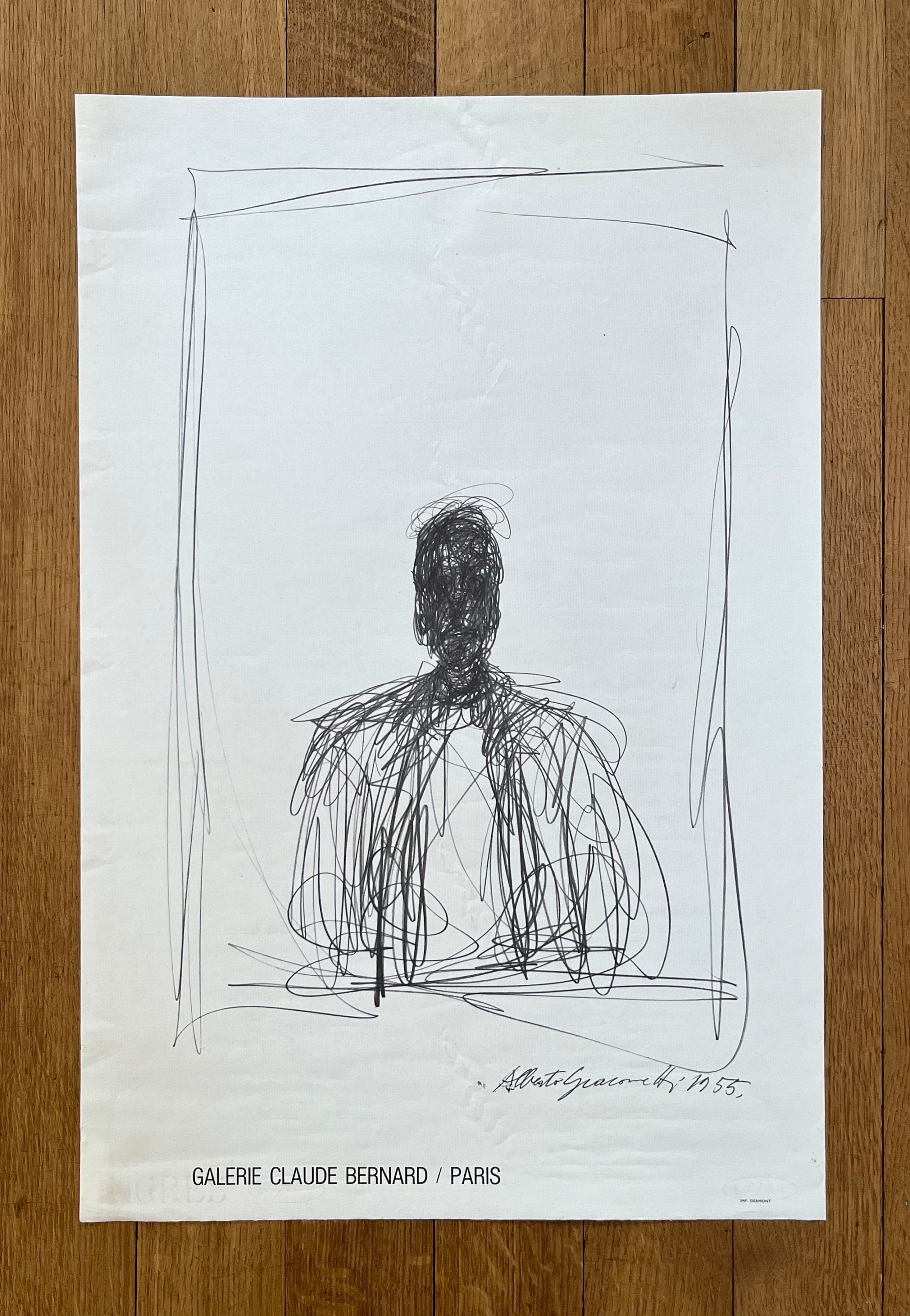 Alberto Giacometti original art poster - 16.9"×25.4" (42.9×64.5cm)