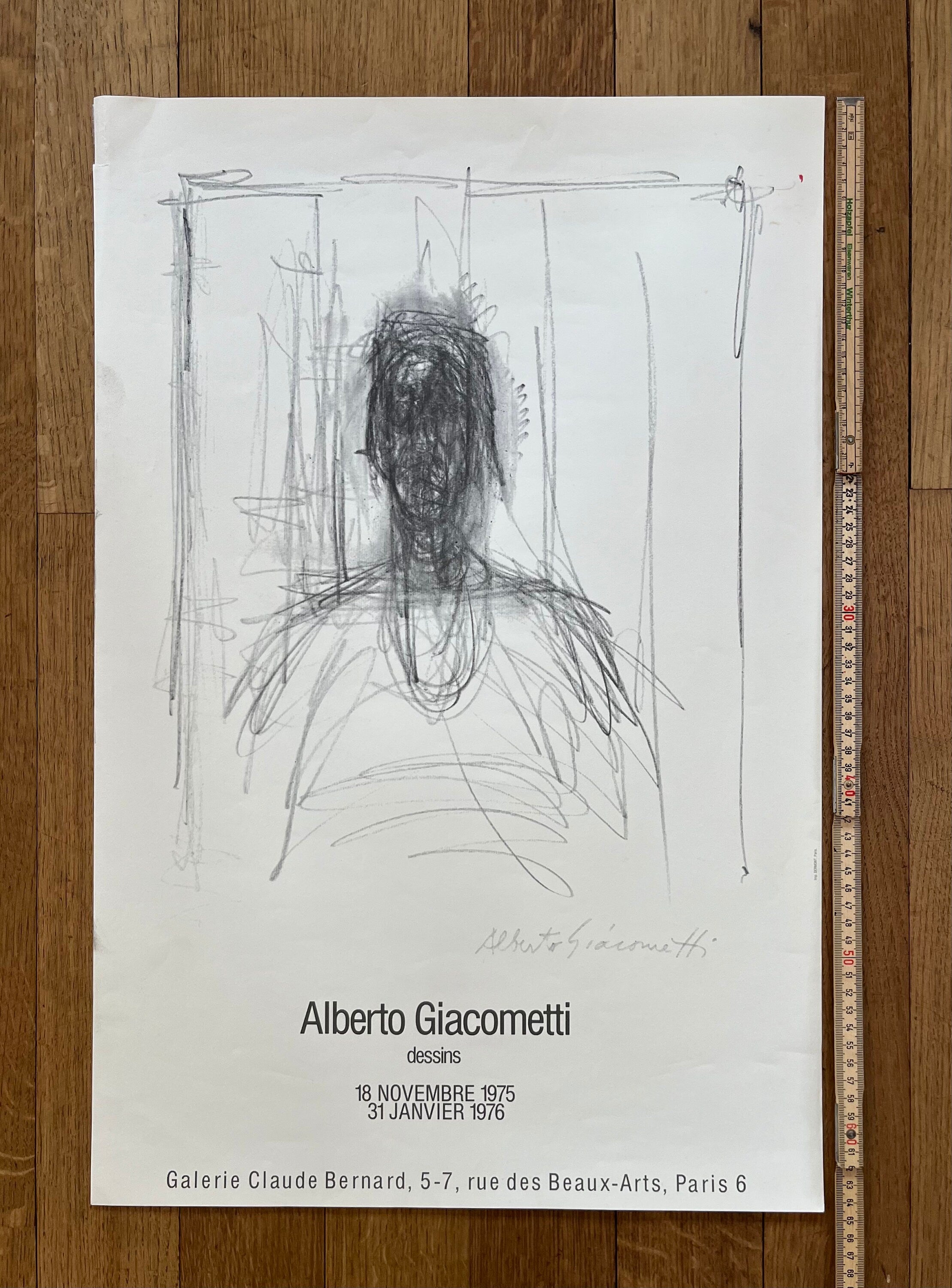 Alberto Giacometti original art poster - 16.9"×25.6" (43×65cm)