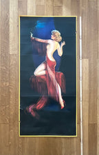 Irene Patten großes originales Kunstposter, gebraucht, gefaltet, Lady in Red - 22.0"×45.9" (56×116.5cm)