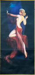 Irene Patten großes originales Kunstposter, gebraucht, gefaltet, Lady in Red - 22.0"×45.9" (56×116.5cm)
