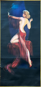 Irene Patten großes originales Kunstposter, gebraucht, gefaltet, Lady in Red - 22.0"×45.9" (56×116.5cm)