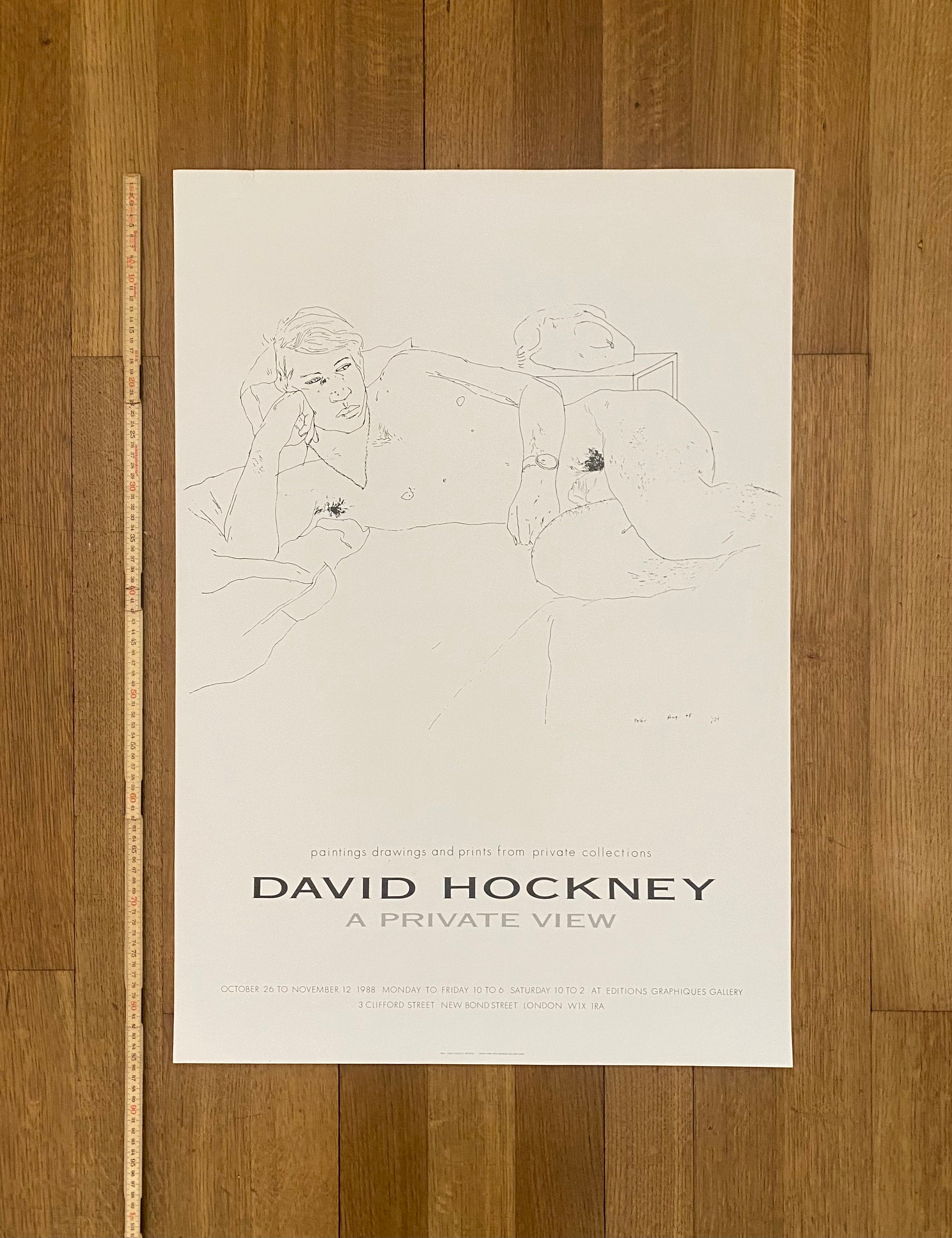 David Hockney original exhibition poster used - 23.6"×33.9" (60×86cm)
