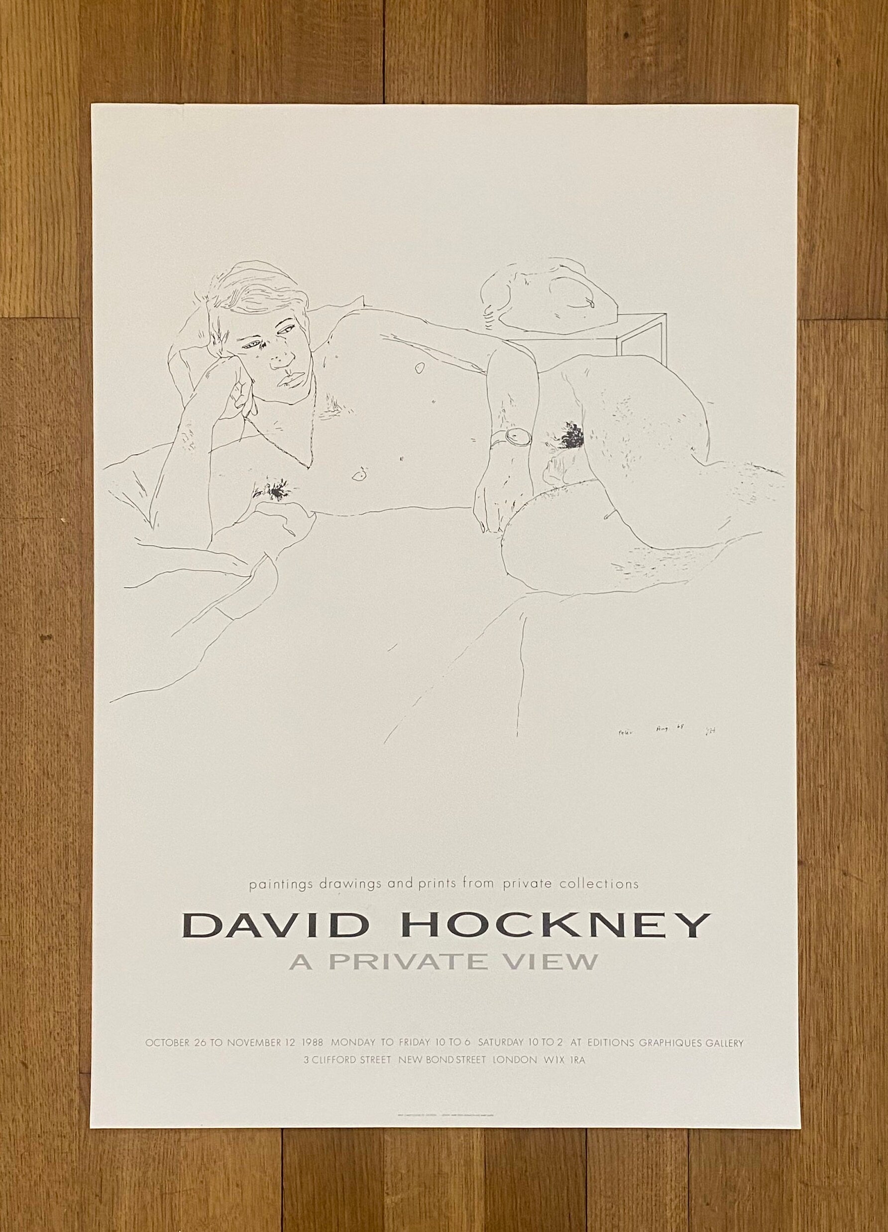 David Hockney original exhibition poster used - 23.6"×33.9" (60×86cm)