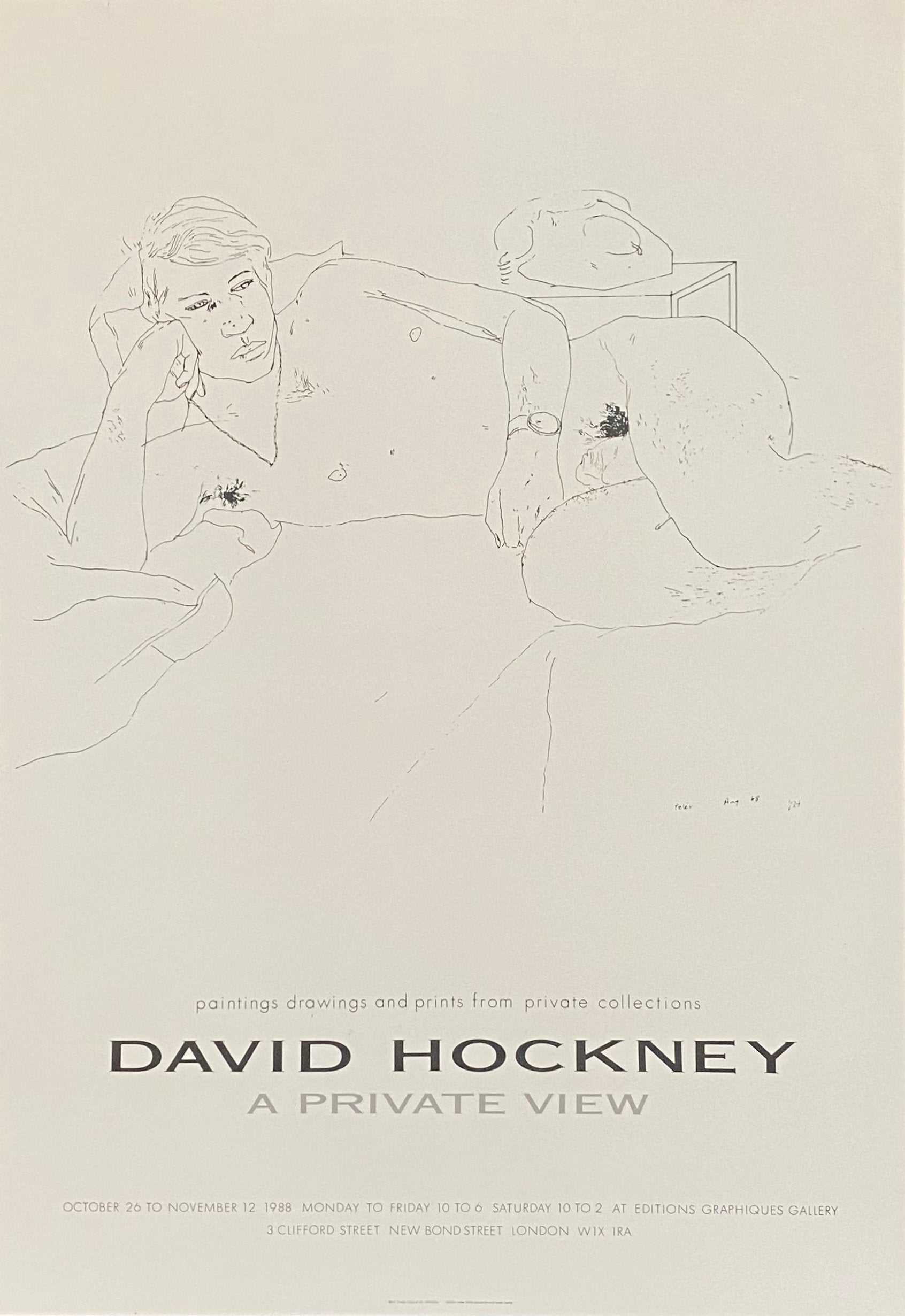 David Hockney original exhibition poster used - 23.6"×33.9" (60×86cm)