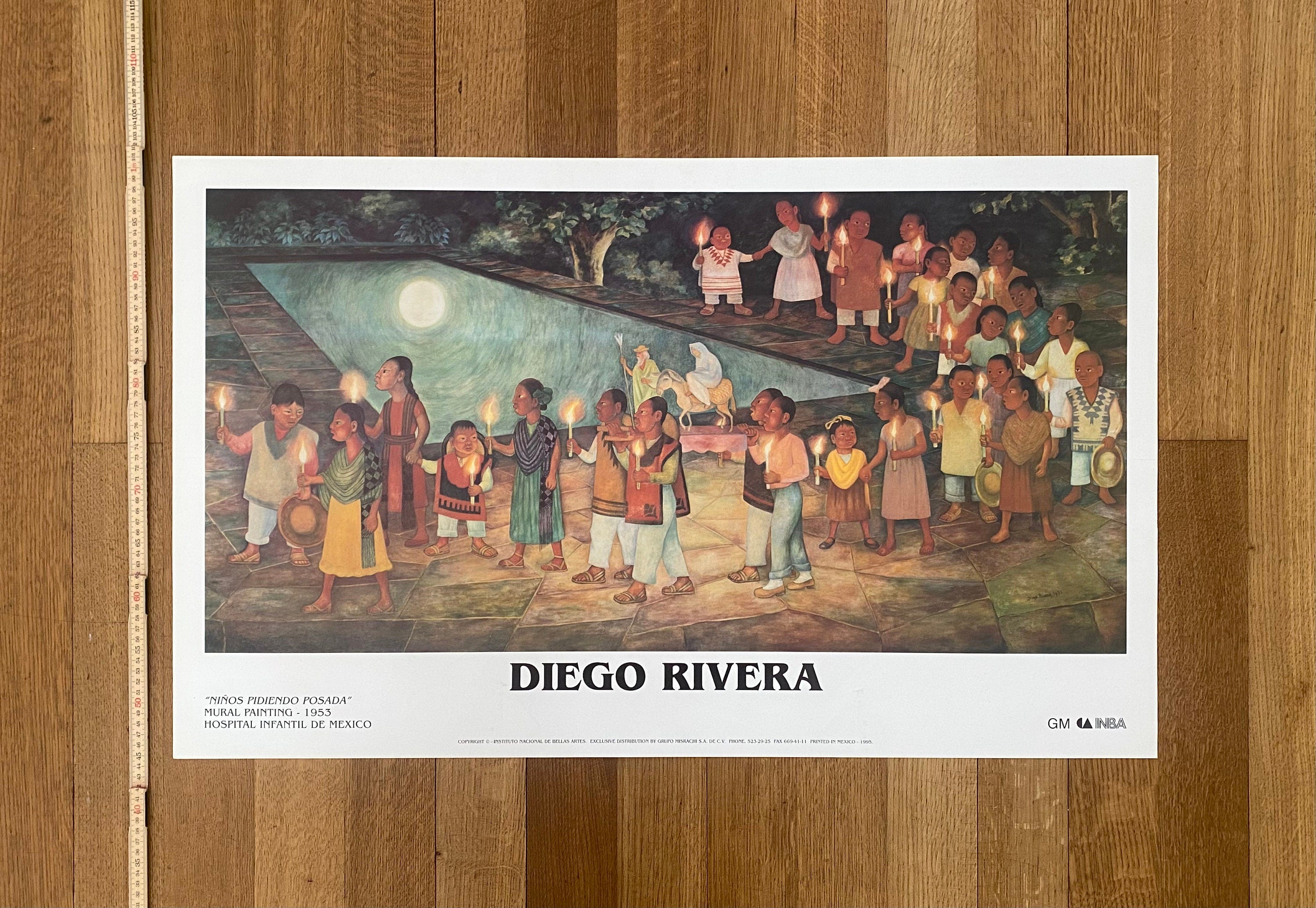 Diego-Rivera-Ausstellungsposter verwendet – 92,5×57 cm (36,4"×22,4")