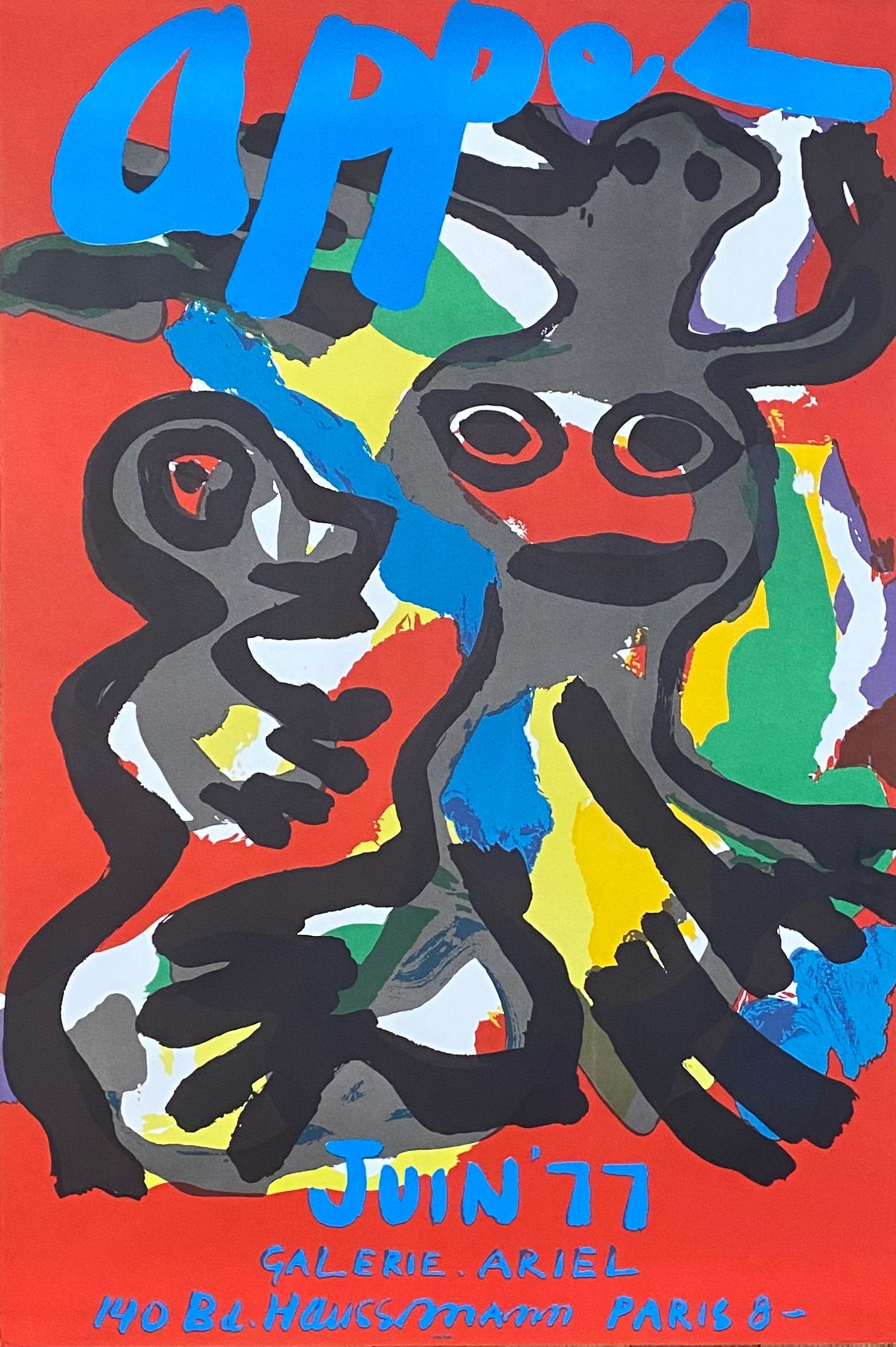 Karel Appel Original Kunstausstellungsplakat – 60×89,5 cm