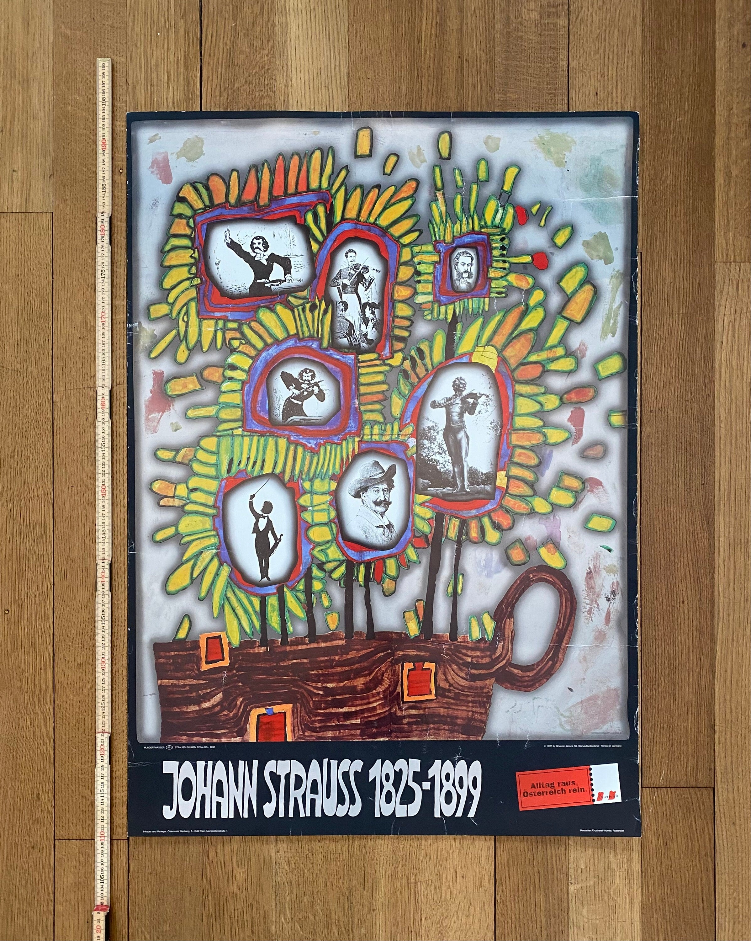 Originalkunstplakat von Johann Strauss gebraucht – 59,5×84 cm (23,4"×33,1")